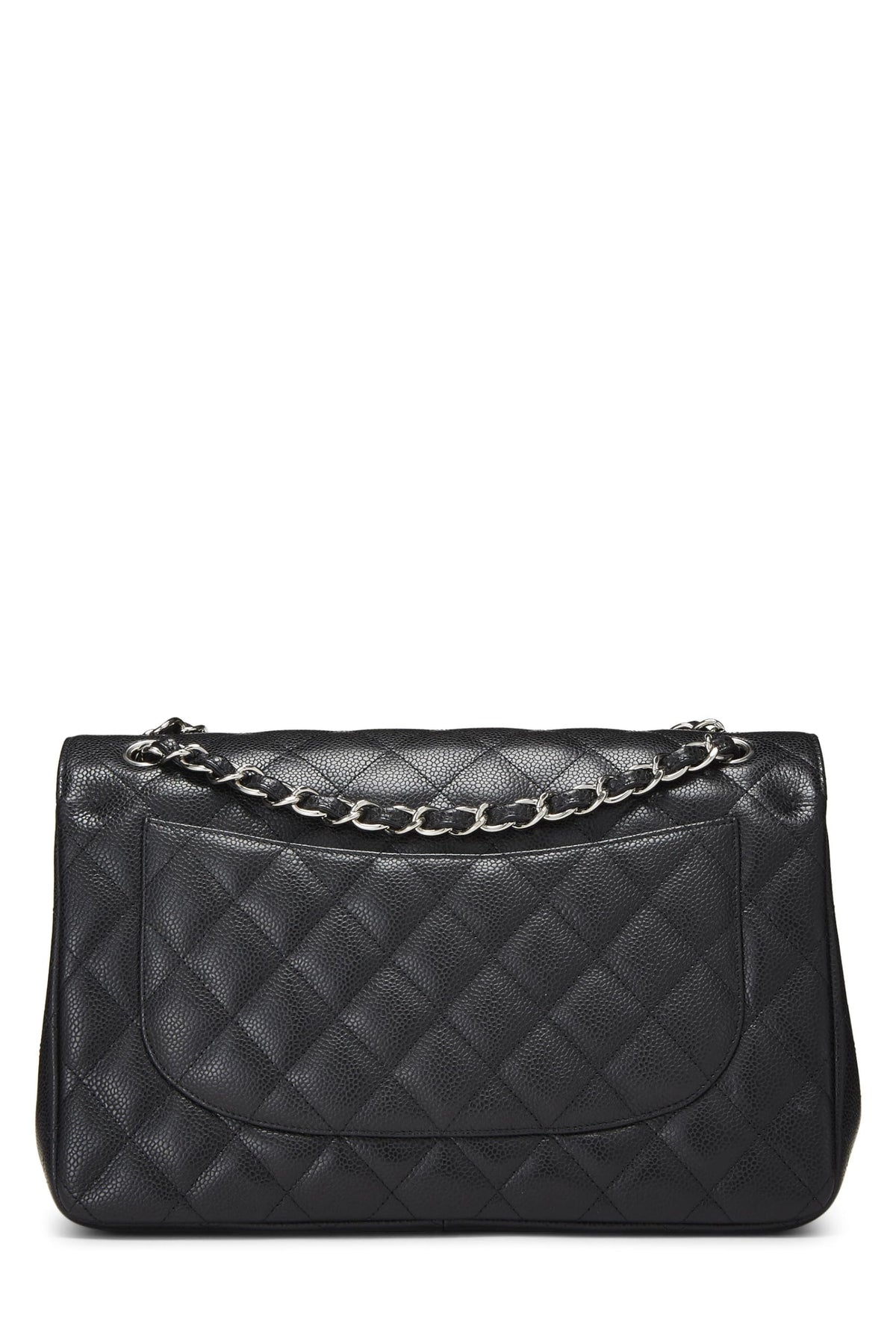 Chanel,  Black Quilted Caviar New Classic Double Flap Jumbo, Black