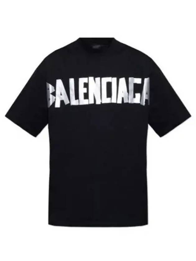 Luxury Balenciaga  Tape Type Short Sleeve T-Shirt Black