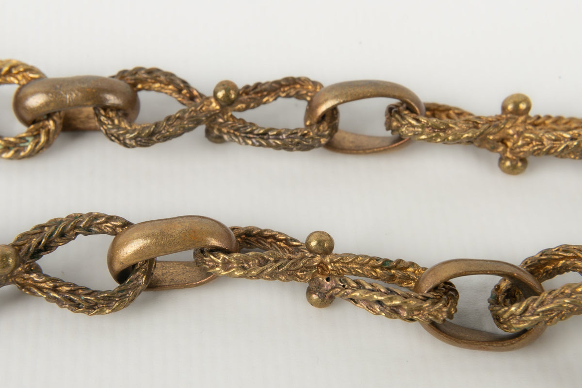 Collier doré Chanel 1950-60