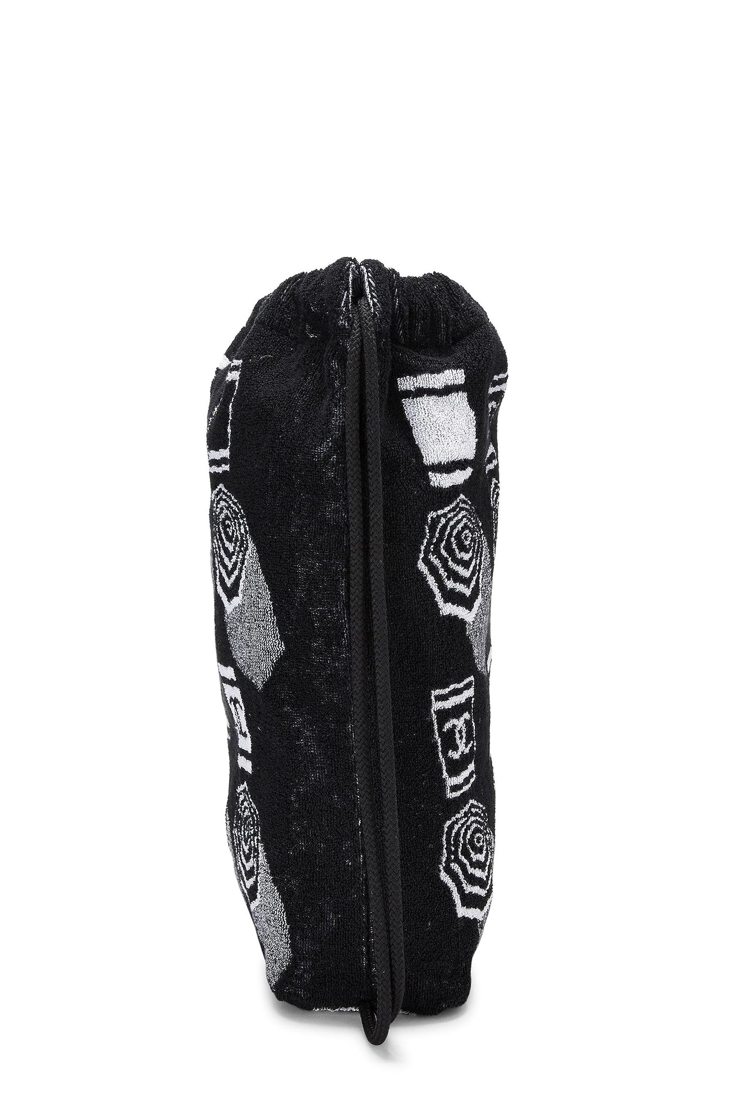 Chanel,  Black Terry Cloth Drawstring Beach Backpack, Black