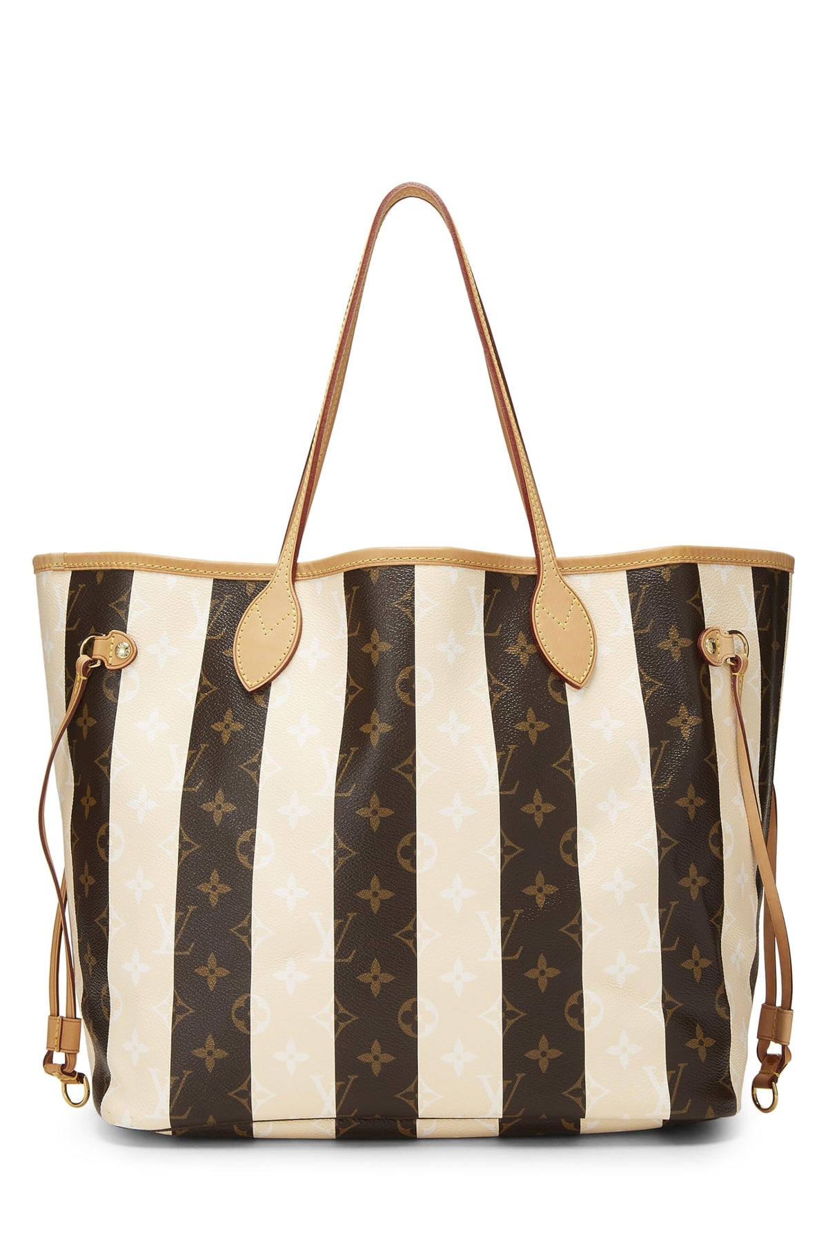 Louis Vuitton,  Monogram Canvas Cream Rayures Neverfull MM, Cream
