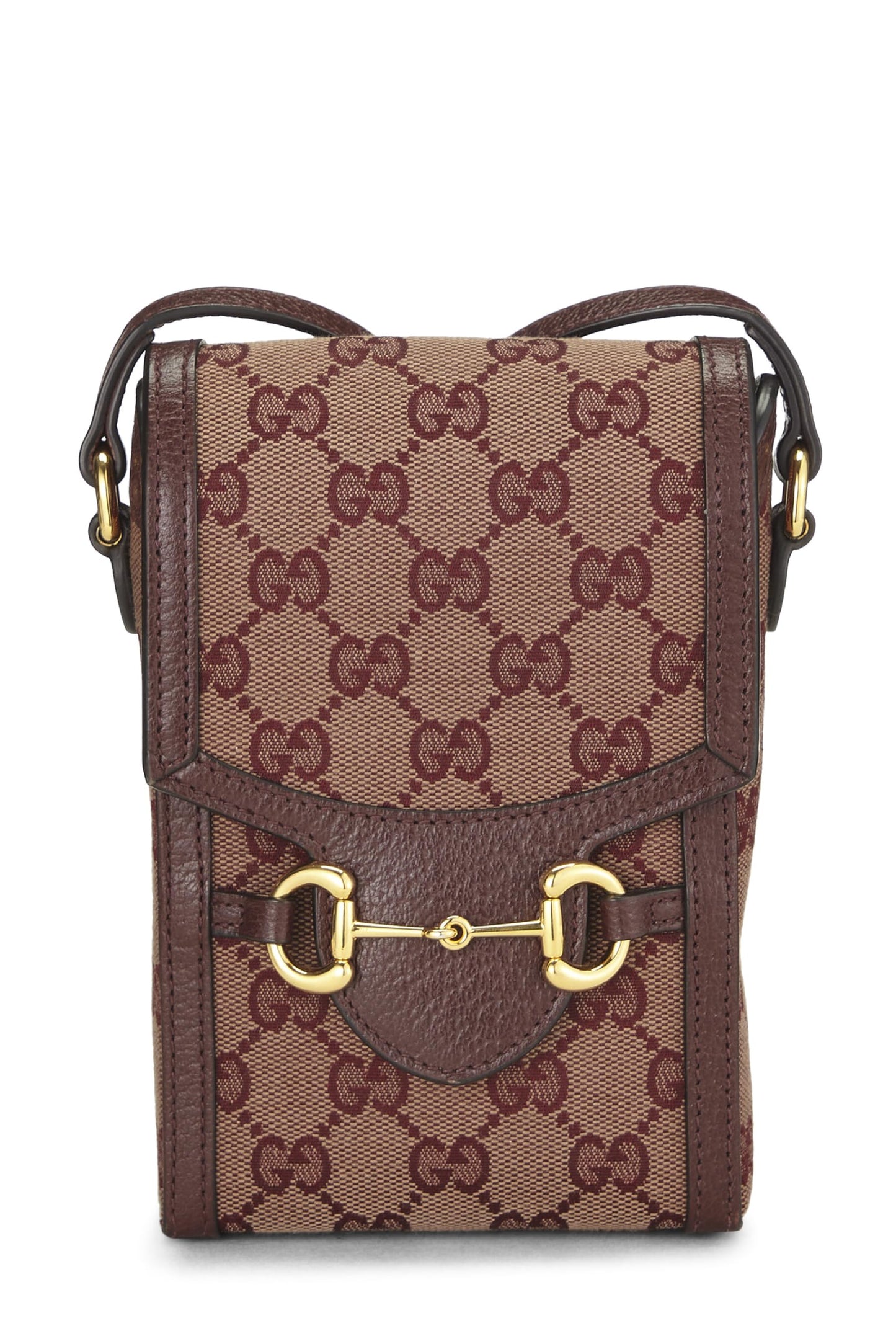 Gucci, Burgundy Original GG Canvas Horsebit Crossbody, Burgundy