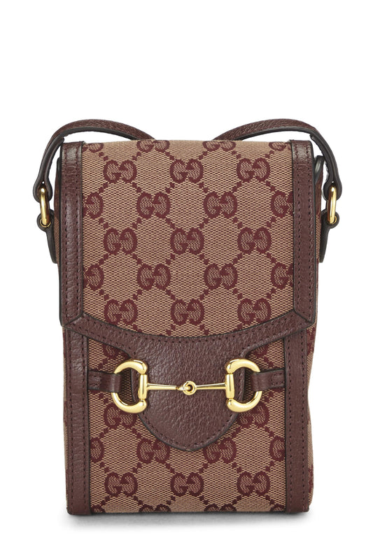 Gucci, Burgundy Original GG Canvas Horsebit Crossbody, Burgundy