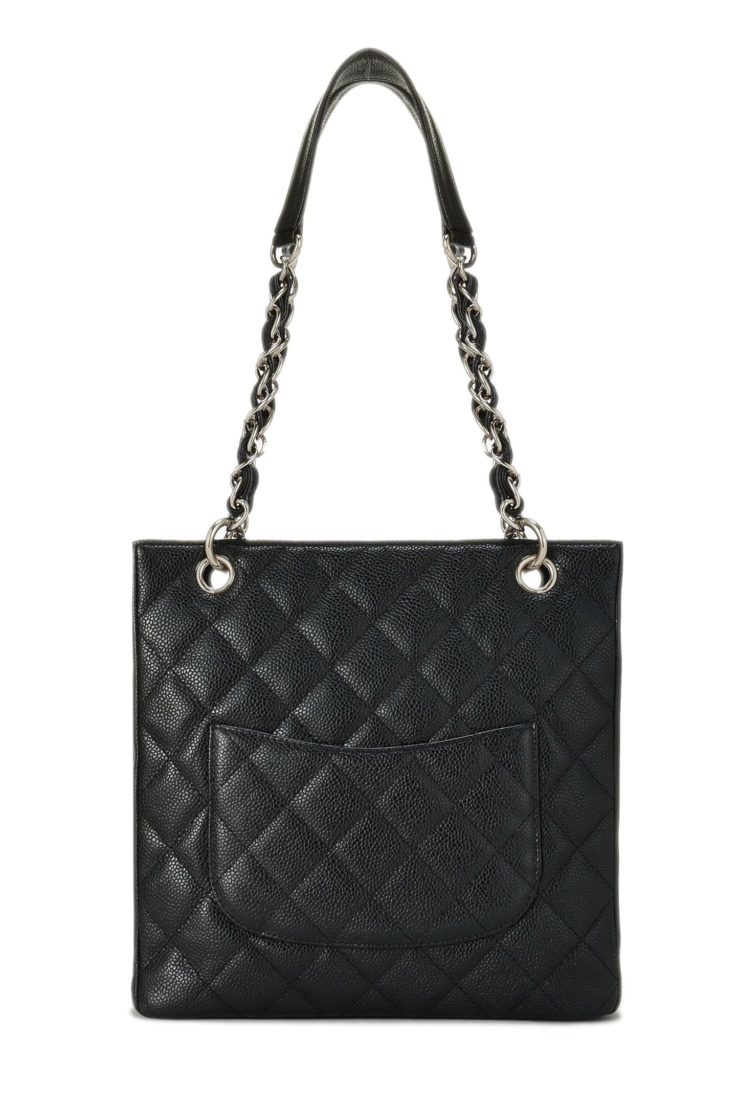 Chanel,  Black Quilted Caviar Petite Shopping Tote (PST), Black