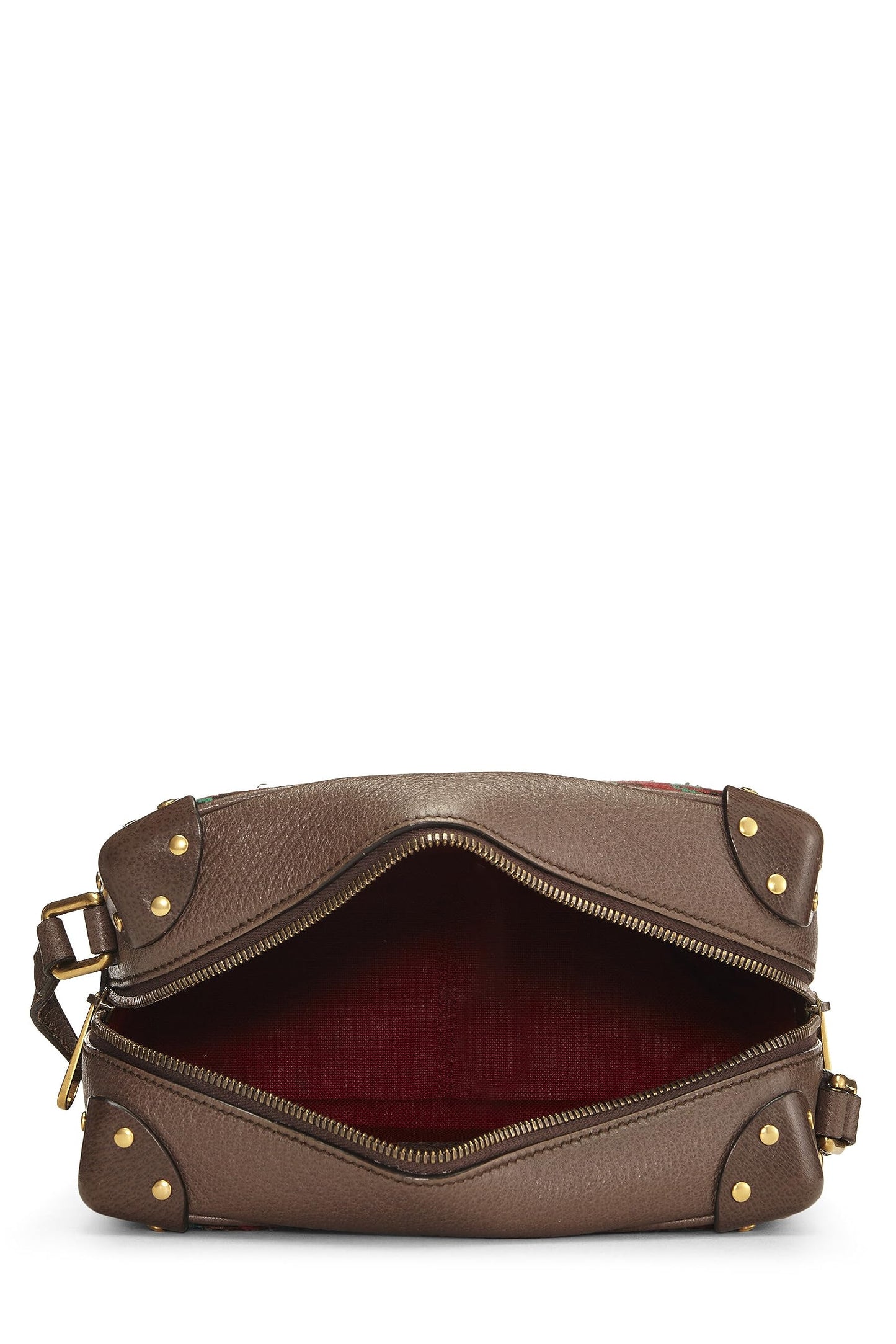 Gucci, Multicolor Wool & Leather Houndstooth 'GG' Crossbody, Brown