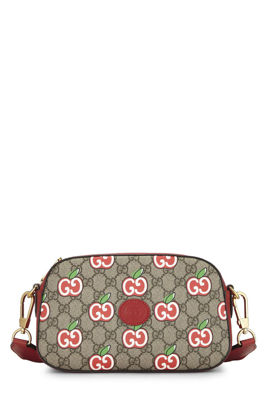 Gucci, Red Original GG Supreme Canvas Apple Camera Bag, Red