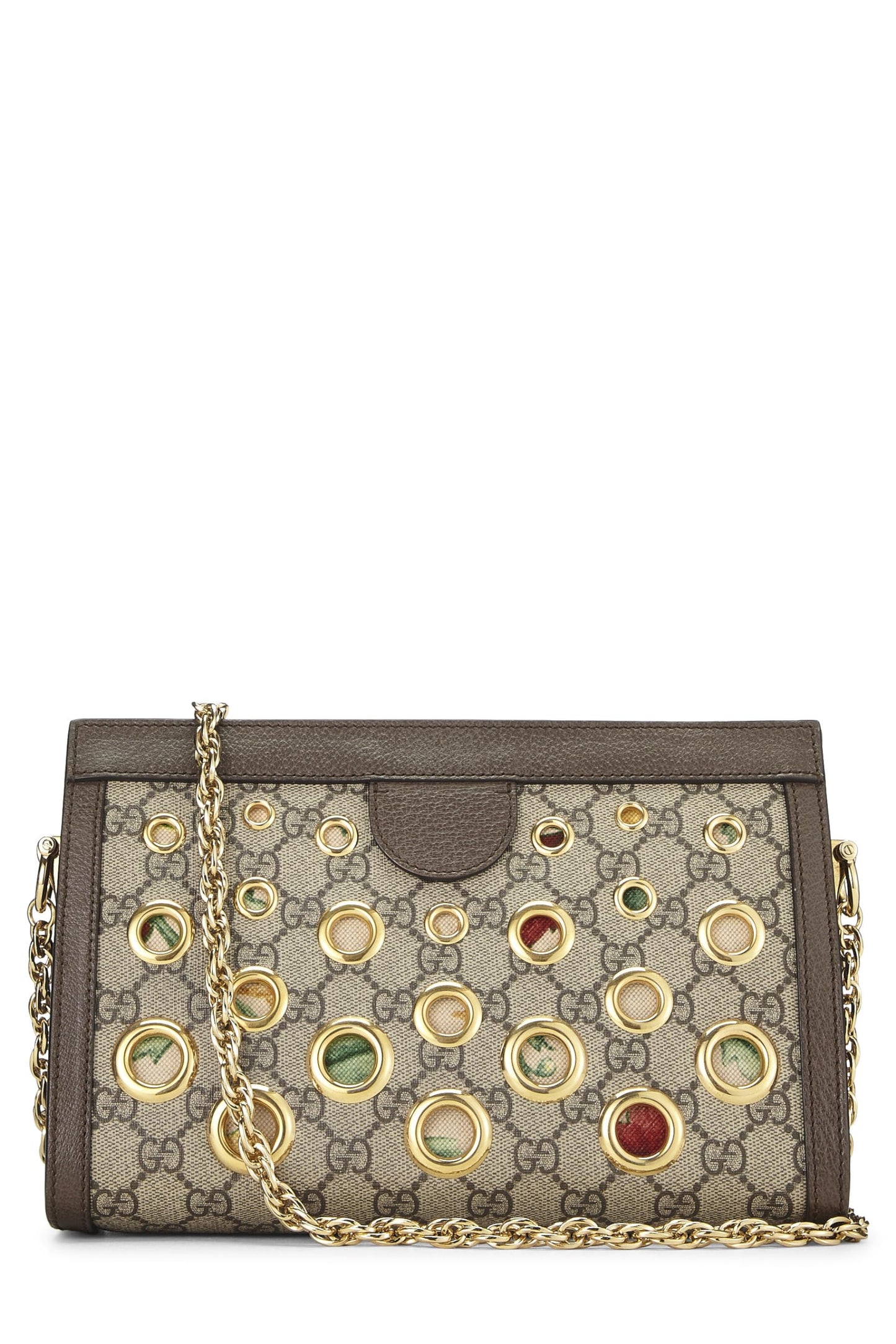 Gucci, Original GG Supreme Canvas Ophidia Grommet Shoulder Bag Small, Brown