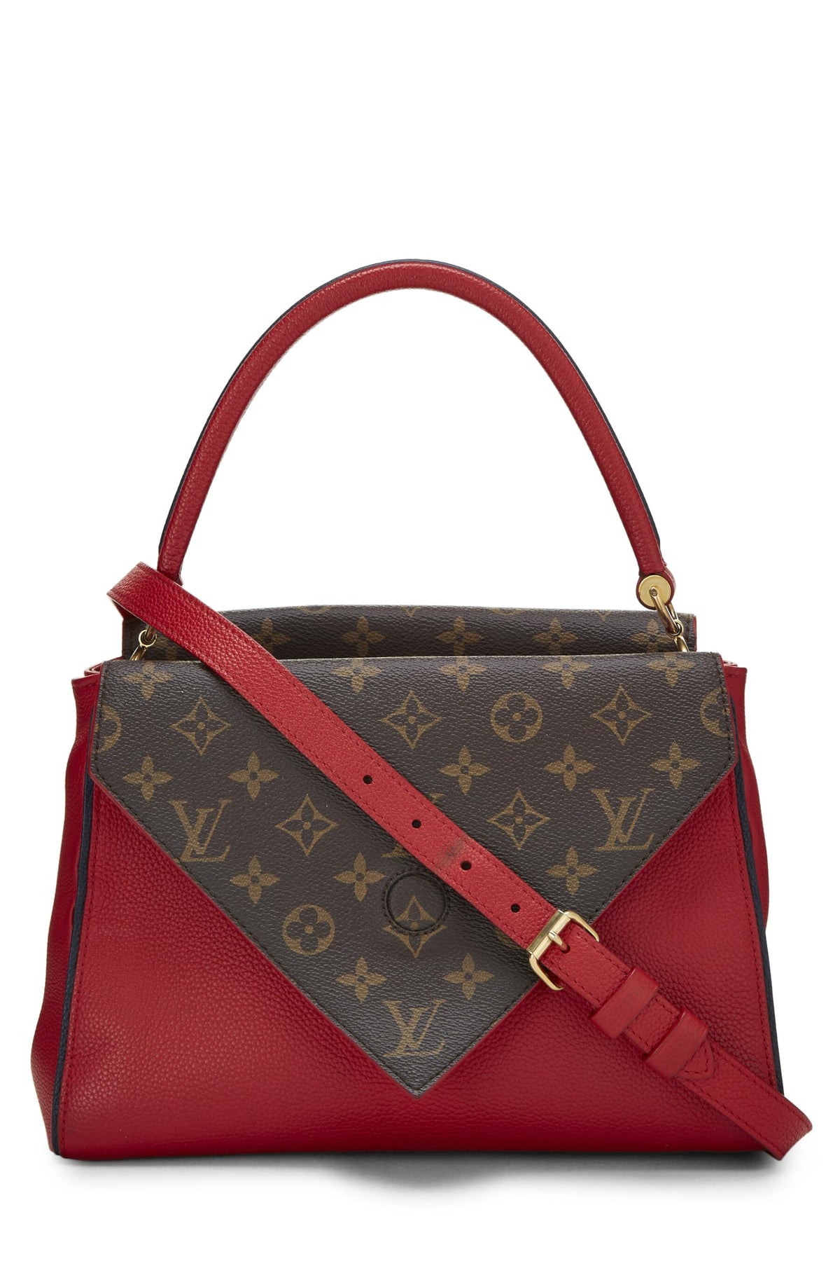 Louis Vuitton,  Red Monogram Leather Double V Bag, Red