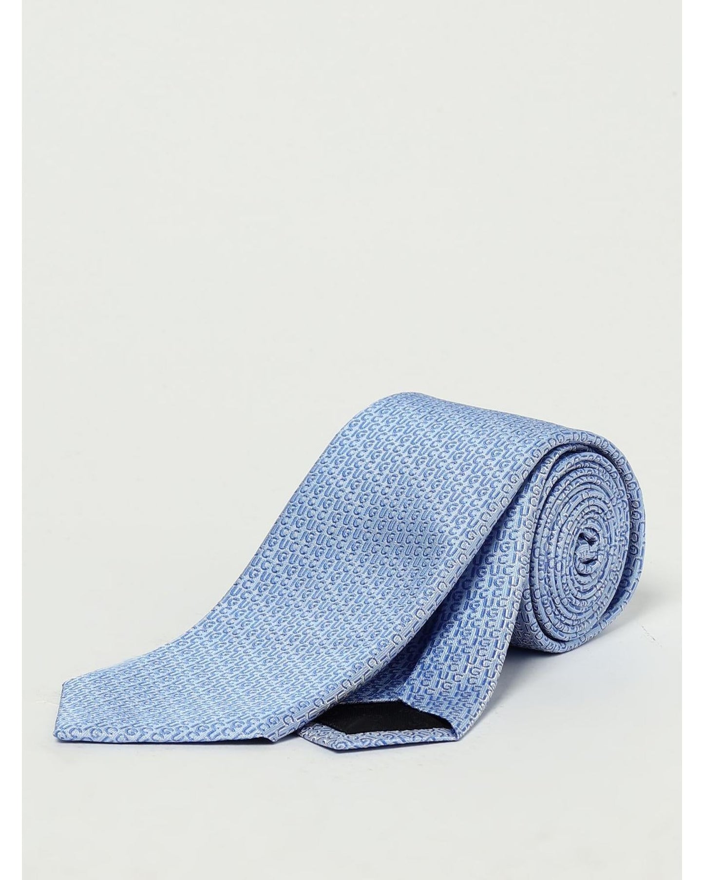 Gucci Monogrammed Silk Tie Men Gnawed Blue Gnawed Blue