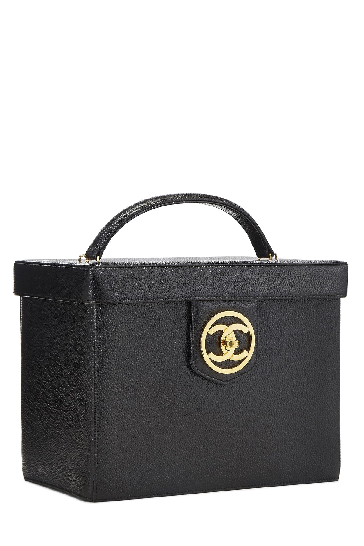 Chanel,  Black Caviar Circle 'CC' Vanity Large, Black