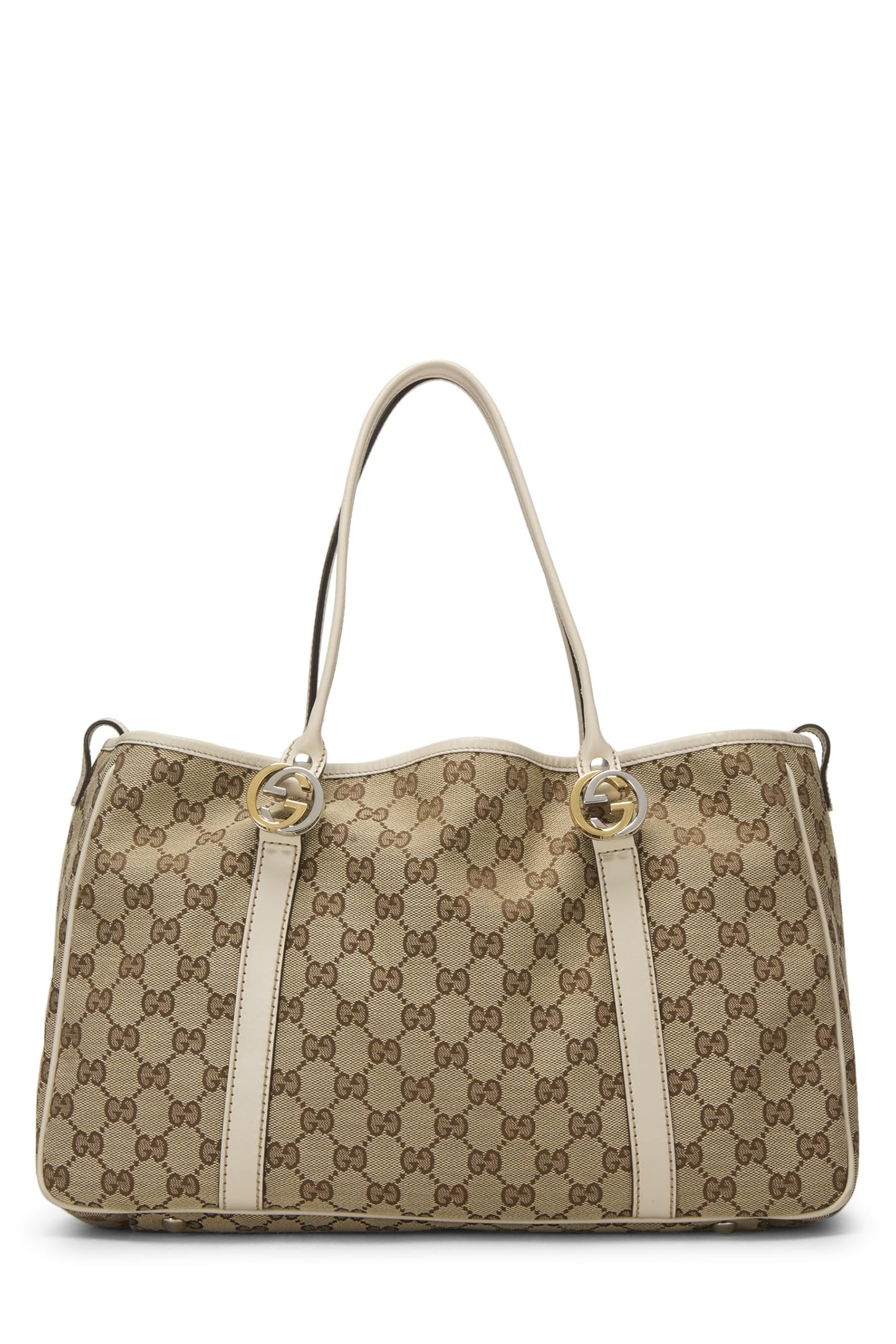 Gucci, White Original GG Canvas Twins Tote, White
