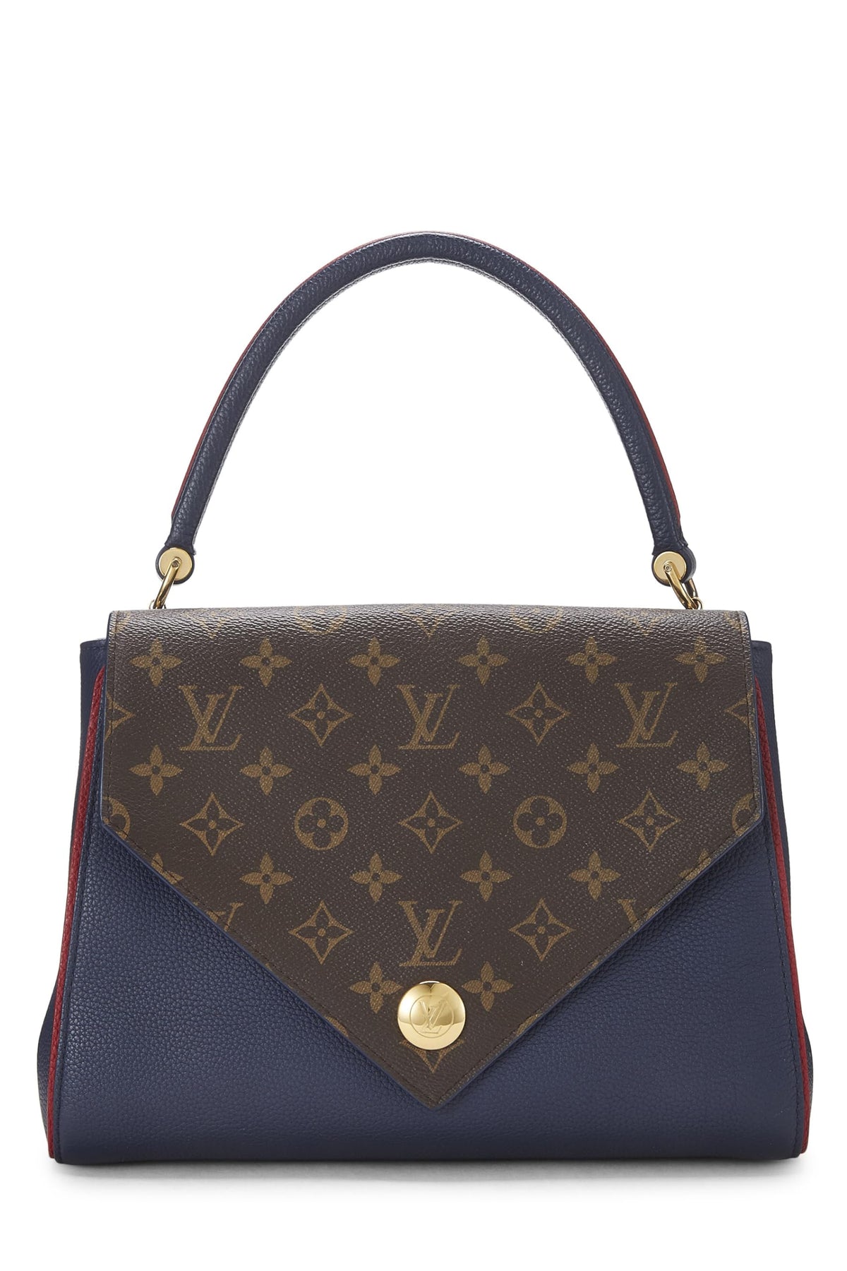 Louis Vuitton,  Navy Monogram Leather Double V Bag, Navy