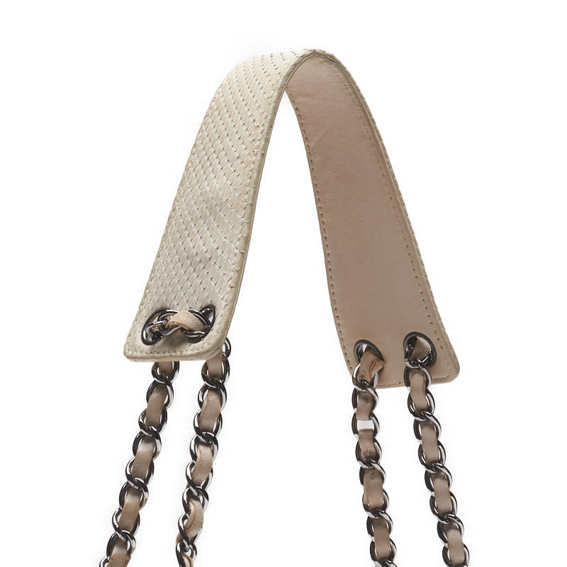 CHANEL 【CHANEL】 Coco Chantrot LinenPython White (Silver G ) Tote Bag   Bag  Hybrid Bag 【 Ship】 Jaipur Yogyakarta Online