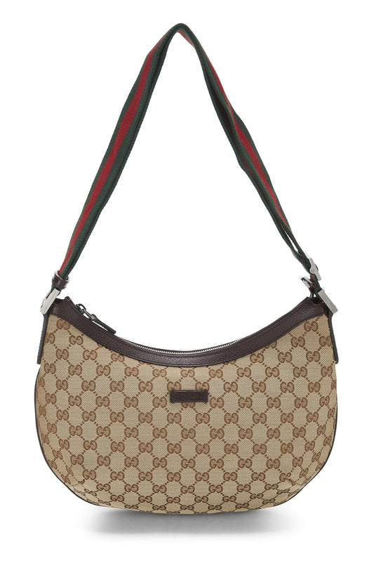 Gucci, Original GG Canvas Web Round Messenger, Brown