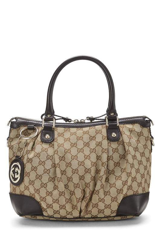 Gucci, Brown Original GG Canvas Sukey Zip Handbag Medium, Brown