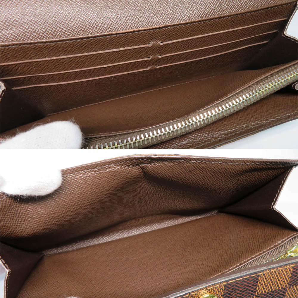 Louis Vuitton Portefolio Sarah N61734 Damie Evene Flap Long Wallet Brown  Style Leather  Mens