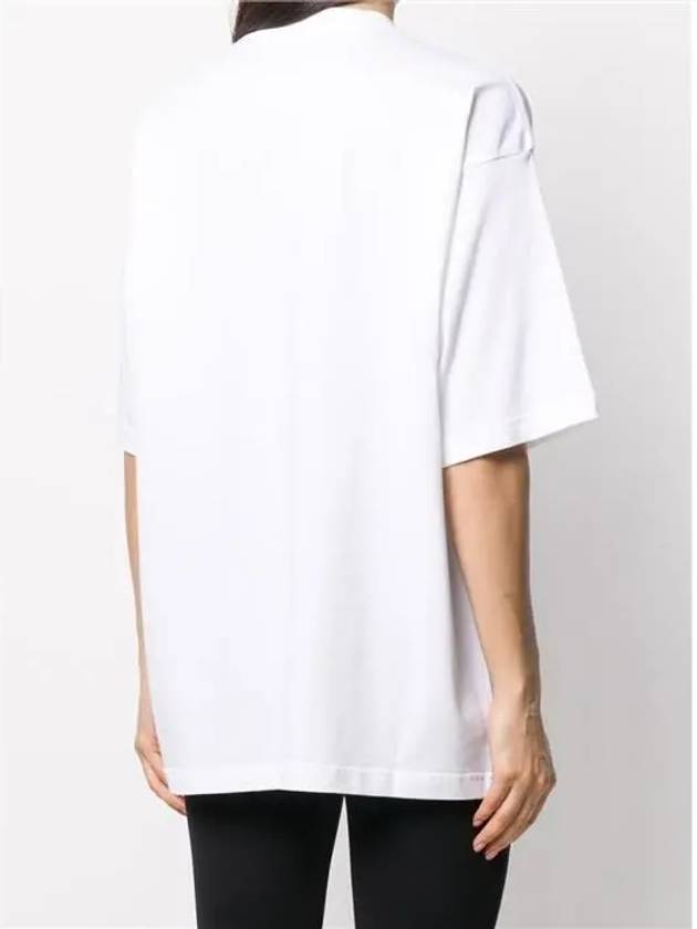 Luxury Balenciaga  Logo Print Oversized Short Sleeve T-Shirt White