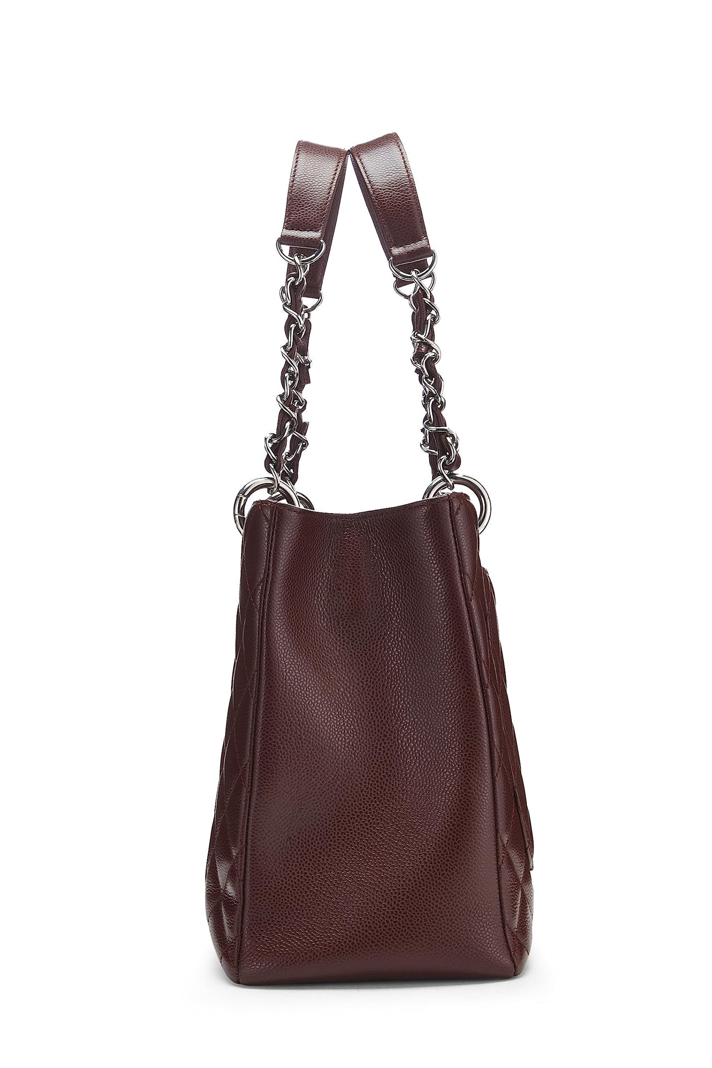 Chanel,  Burgundy Quilted Caviar Grand Shopping Tote (GST), Burgundy
