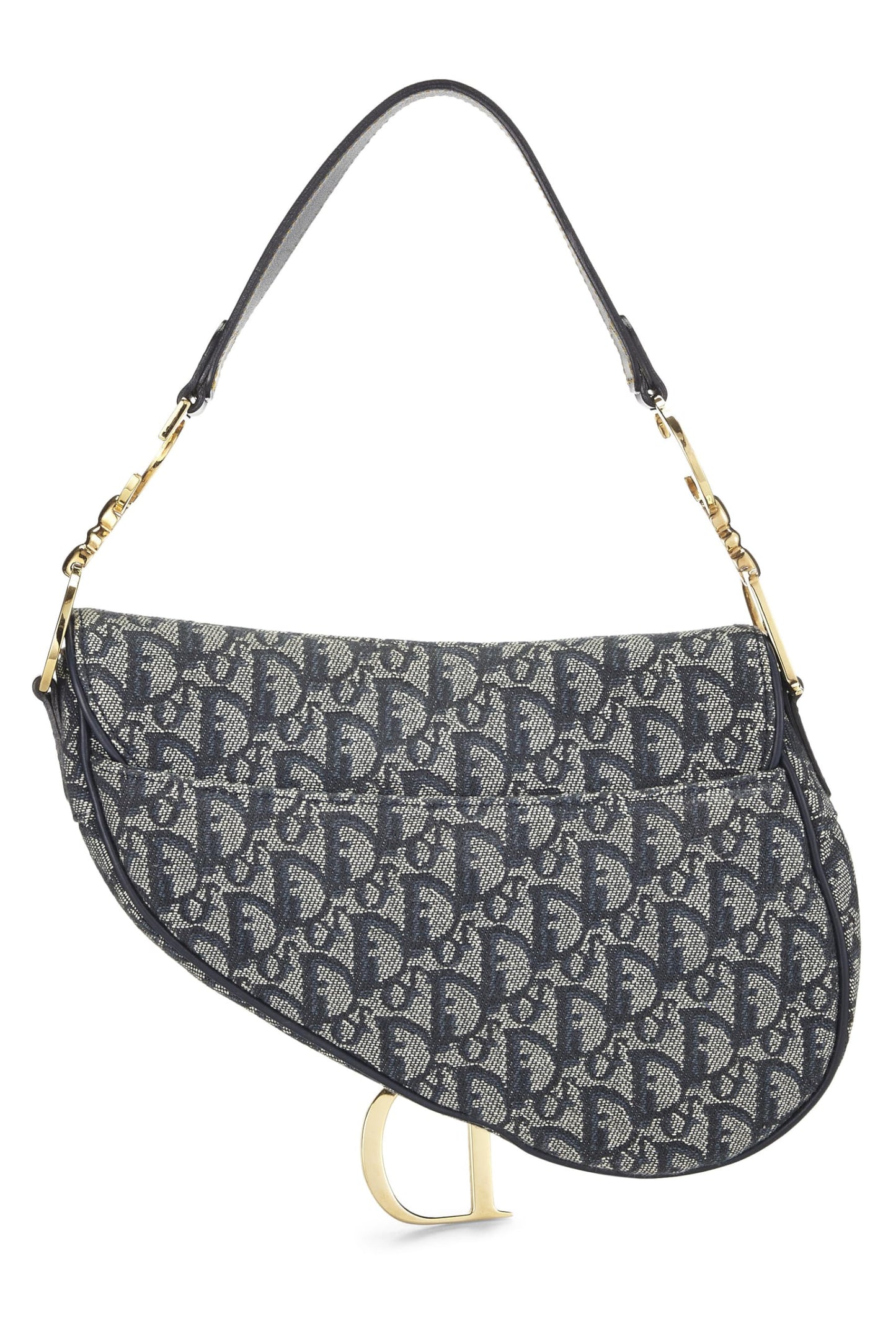 Dior,  Navy Trotter Canvas Saddle Bag, Navy