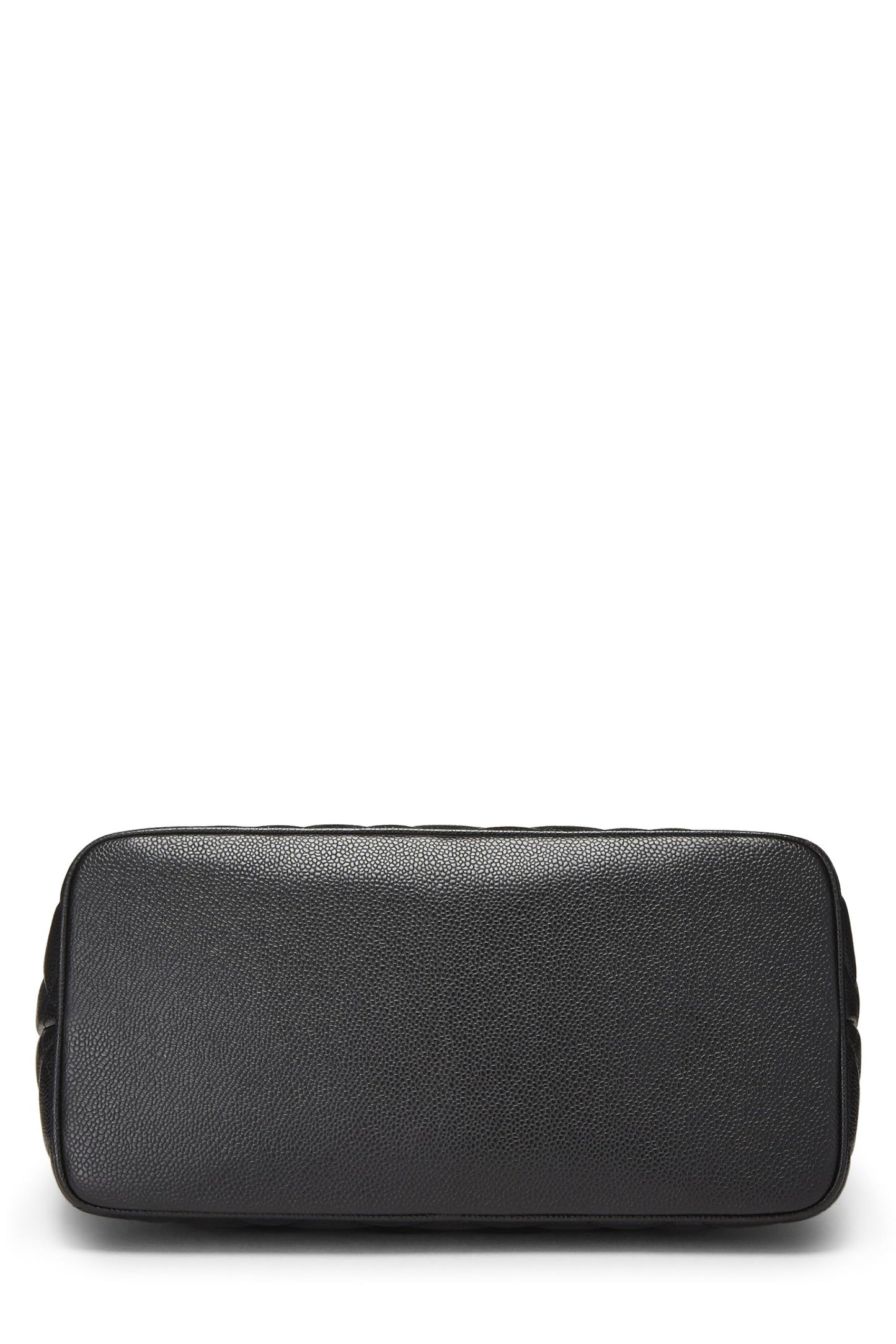 Chanel,  Black Quilted Caviar Medallion Tote, Black