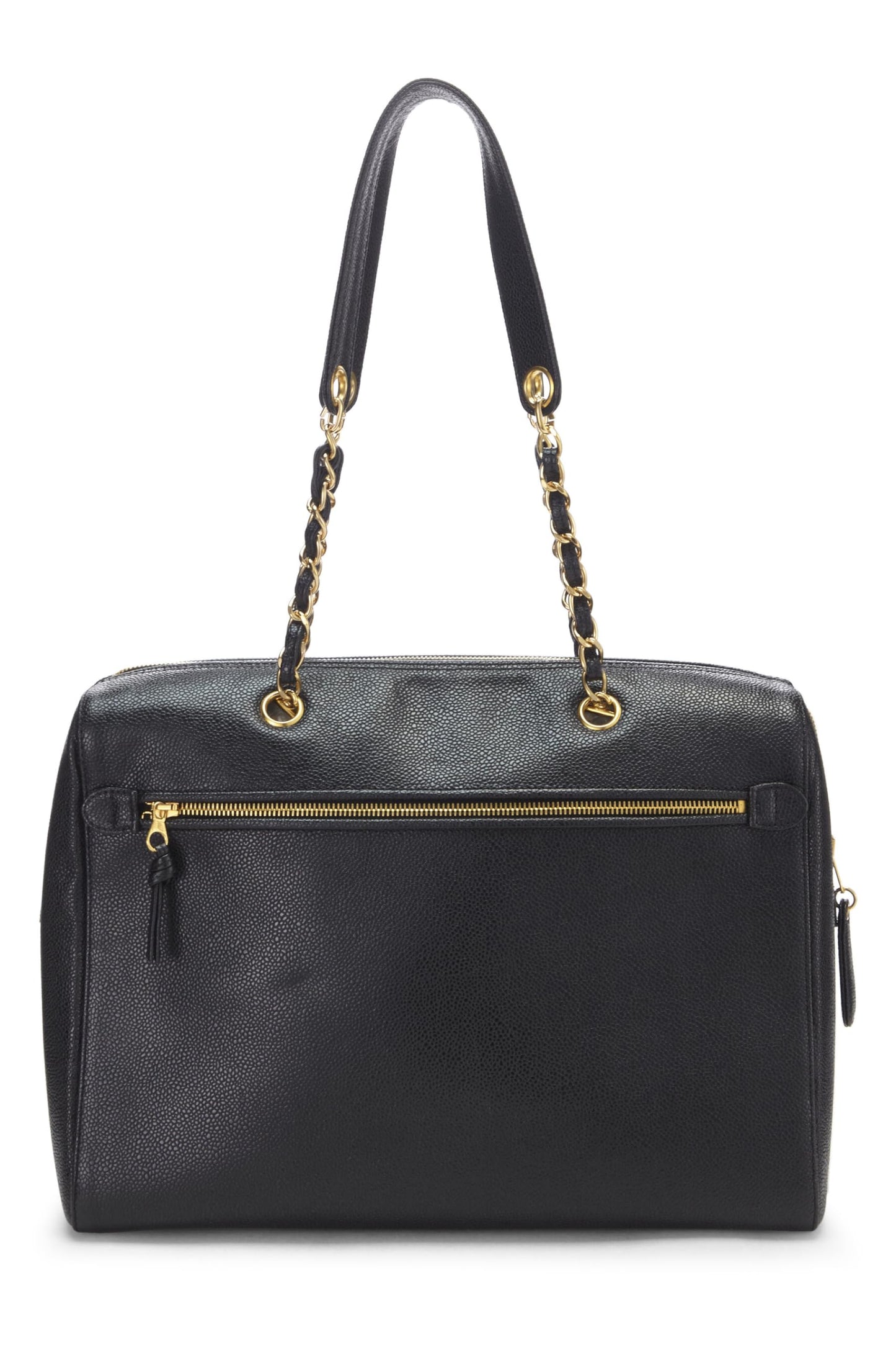 Chanel,  Black Caviar Zip Tote Small, Black