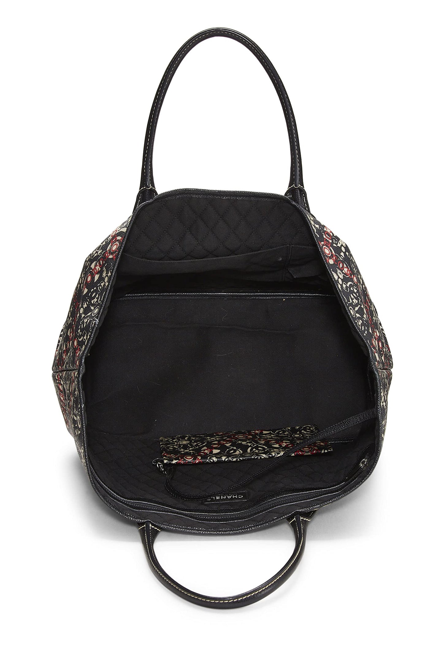 Chanel,  Black Coated Canvas Optic Coco Tote, Black