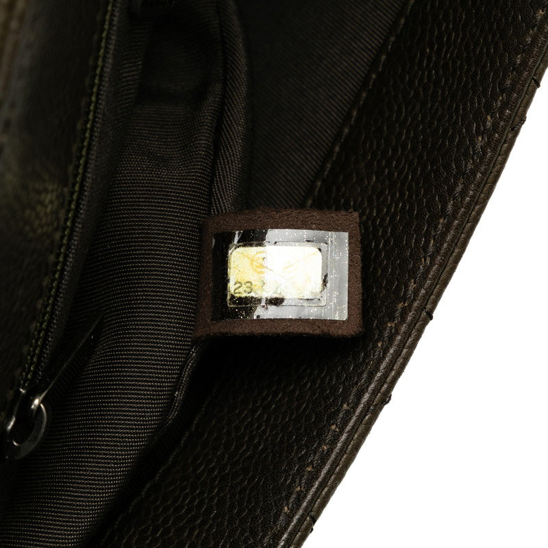 Chanel Matrasse Chain Shoulder Bag Khaki Grey Caviar S  Chanel