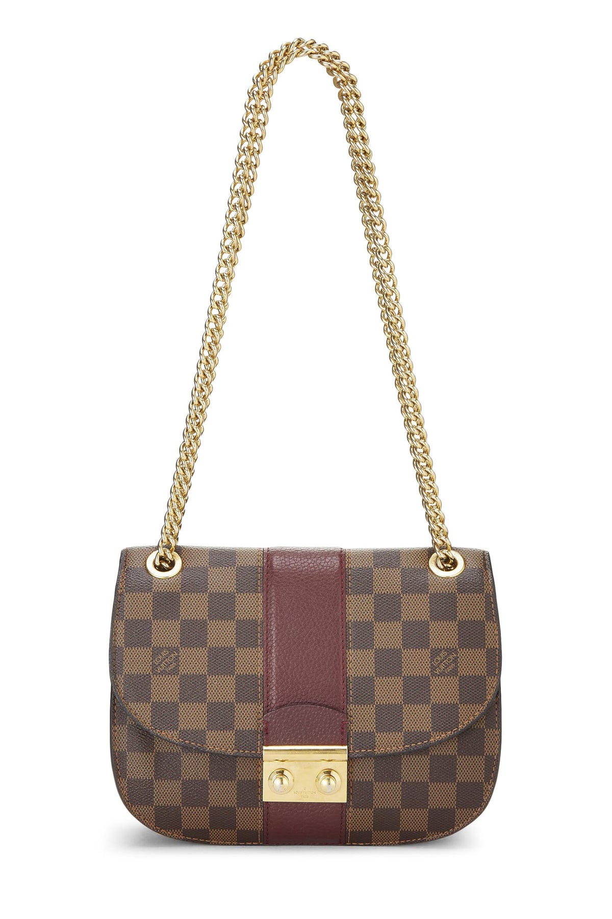 Louis Vuitton,  Black Damier Ebene Wight, Burgundy