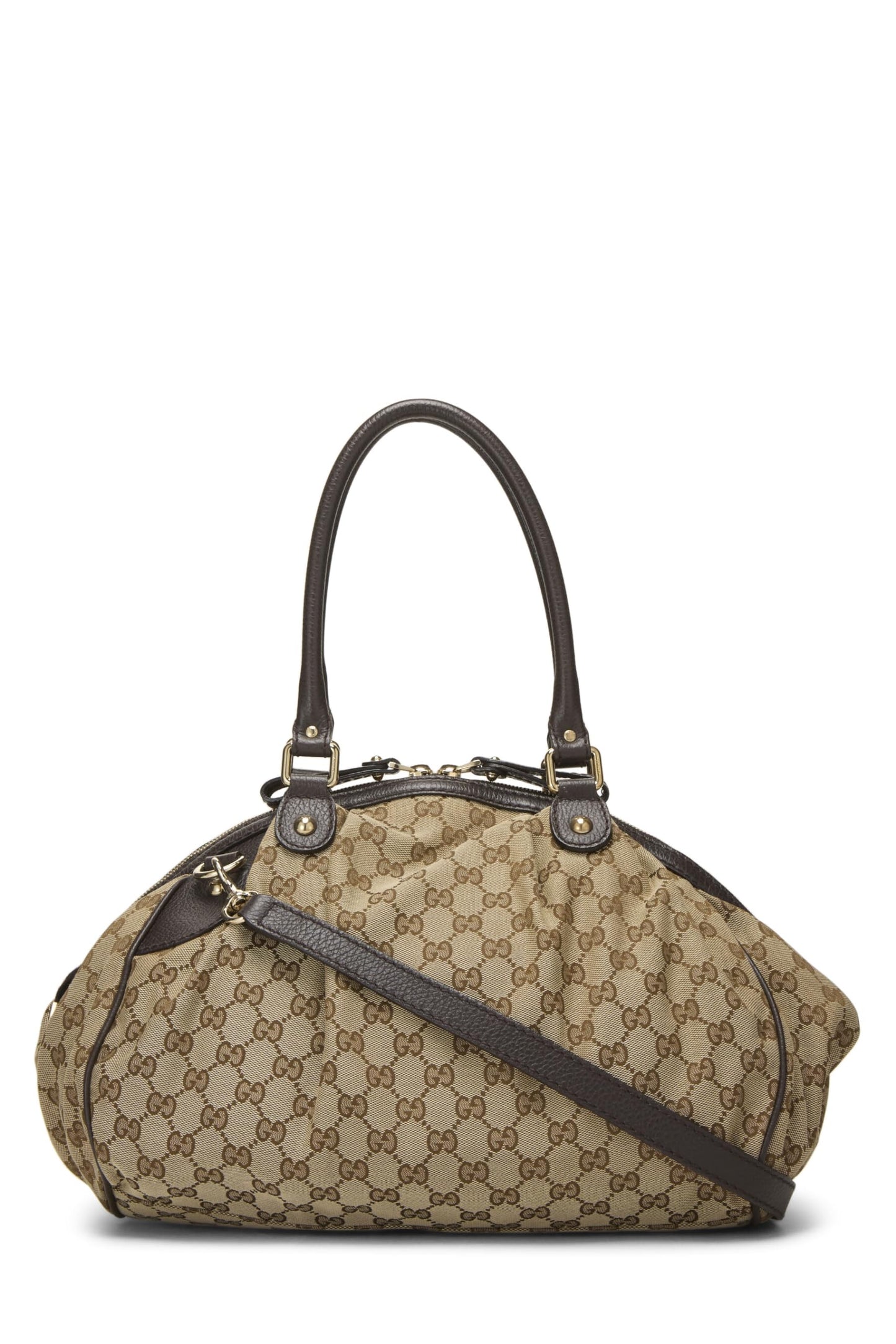 Gucci, Brown Original GG Canvas Convertible Sukey Boston Handbag, Brown