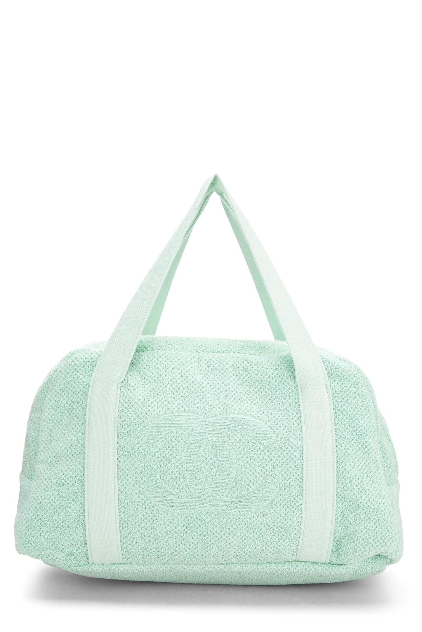 Chanel,  Green Terry Cloth 'CC' Beach Tote Large, Green