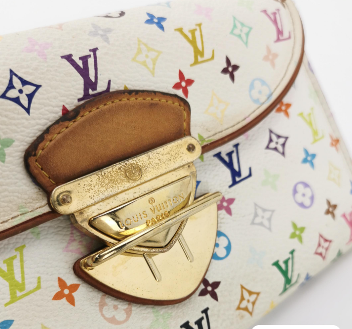 Preloved Louis Vuitton (LV) Beverly multicolor wallet white 23042478282791