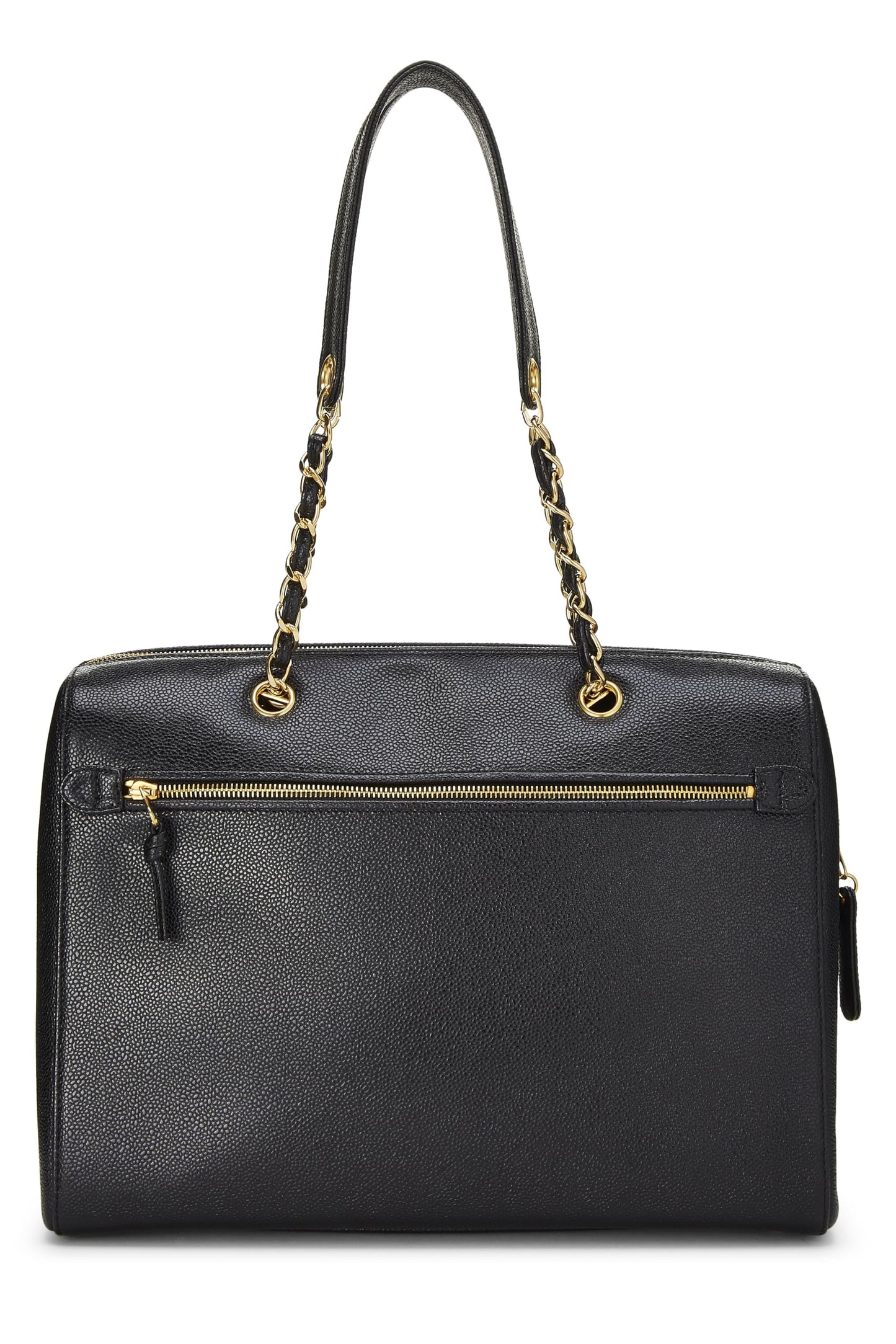 Chanel,  Black Caviar Zip Tote Small, Black