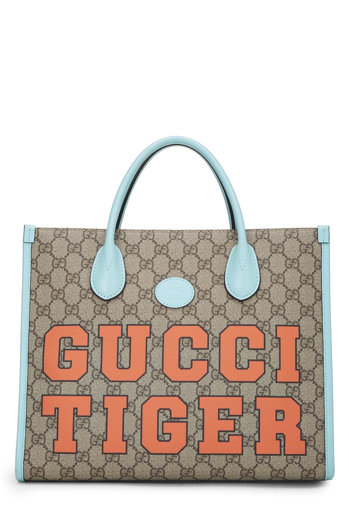 Gucci, Blue GG Supreme Canvas Interlocking GG Tigers Tote, Blue