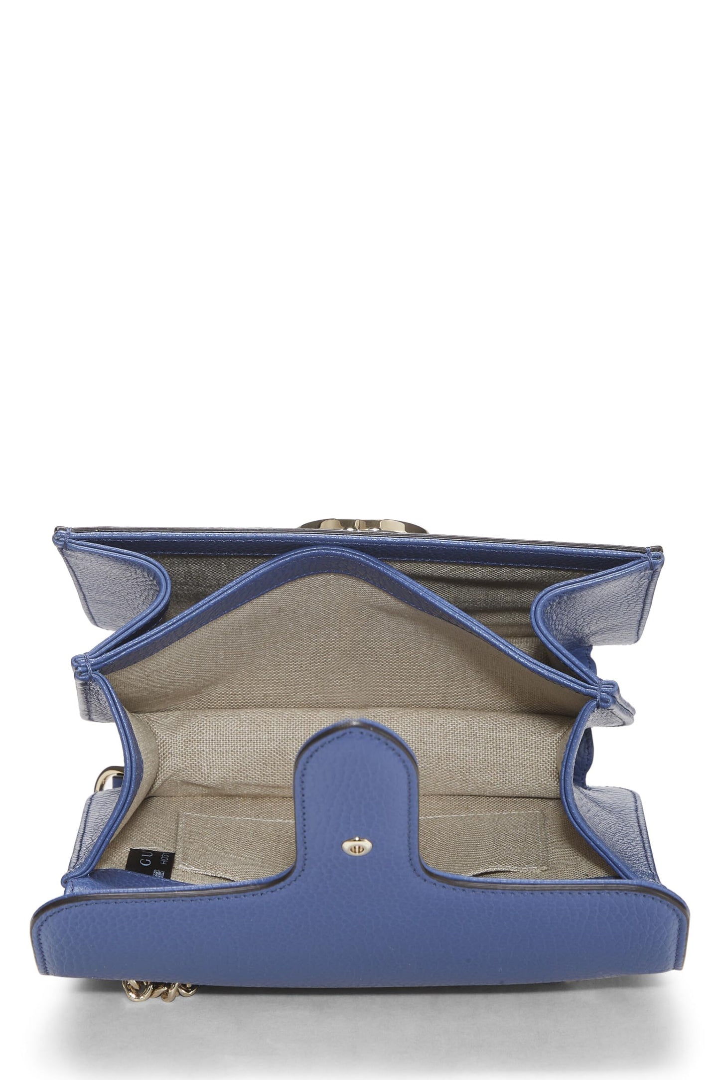 Gucci, Blue Leather Interlocking Crossbody Small, Blue
