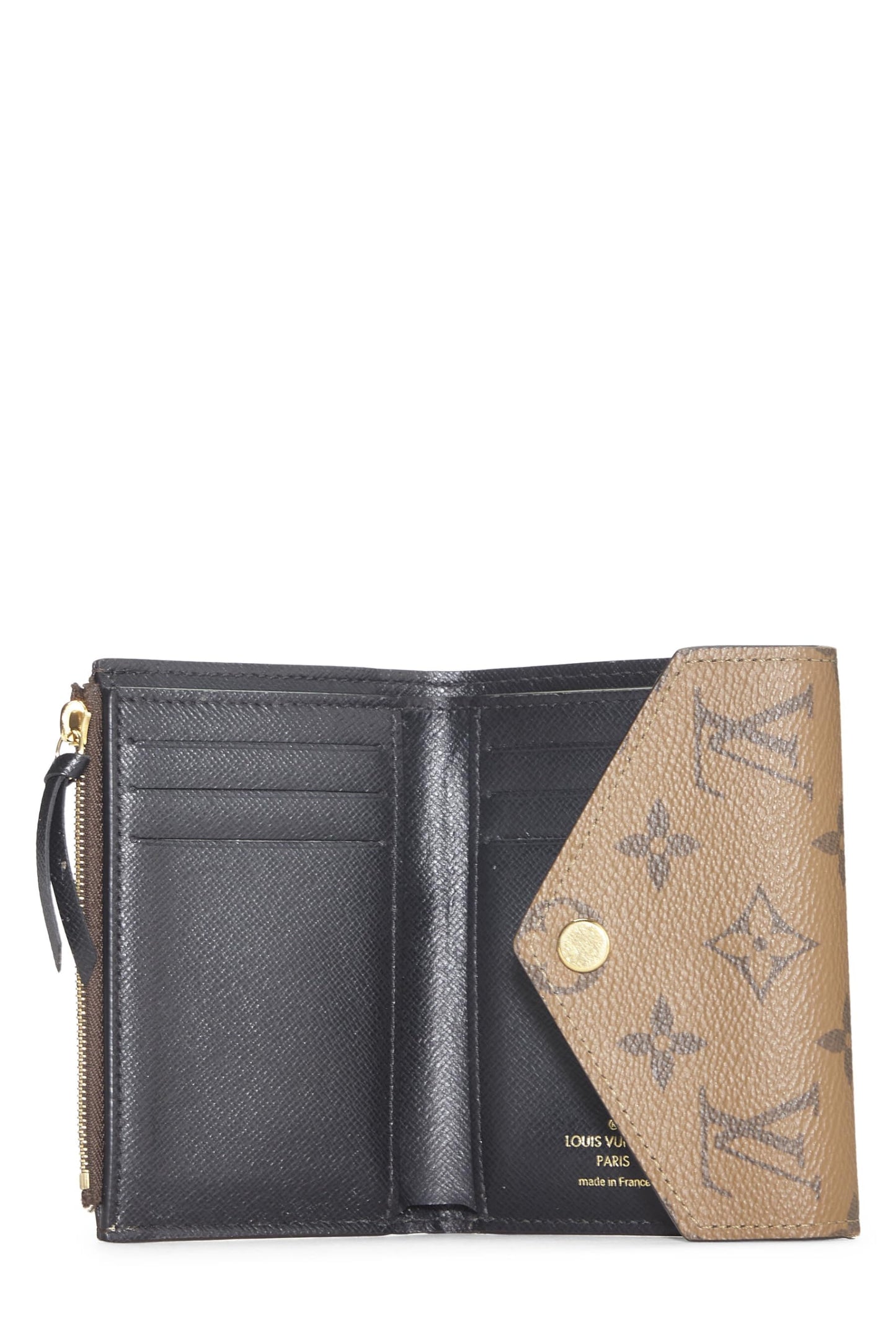 Louis Vuitton,  Monogram Canvas Reversed Victorine Wallet, Brown