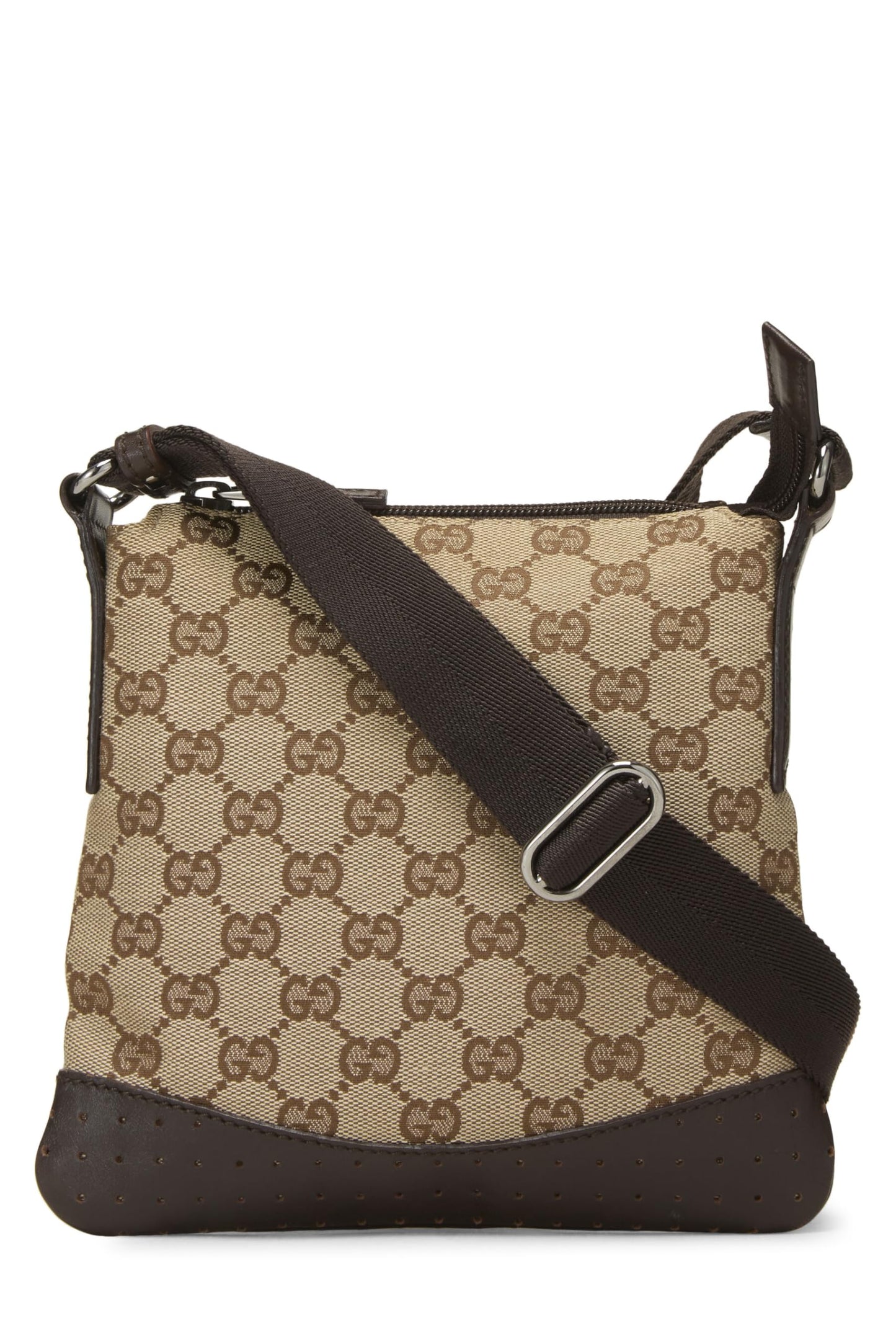 Gucci, Original GG Canvas Perforated Messenger Small, Brown