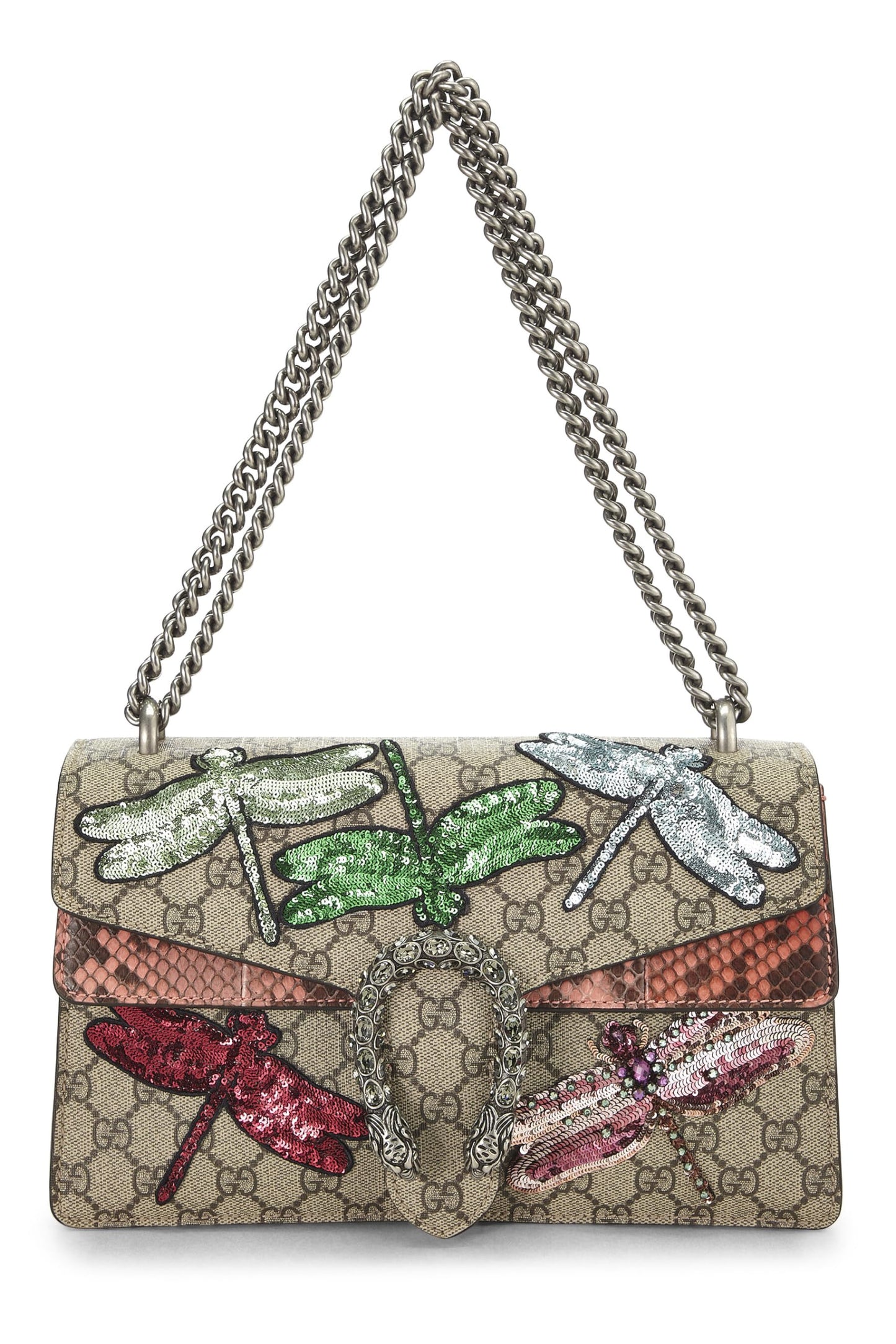 Gucci, Original GG Supreme Canvas Embroidered Dionysus Medium, Pink