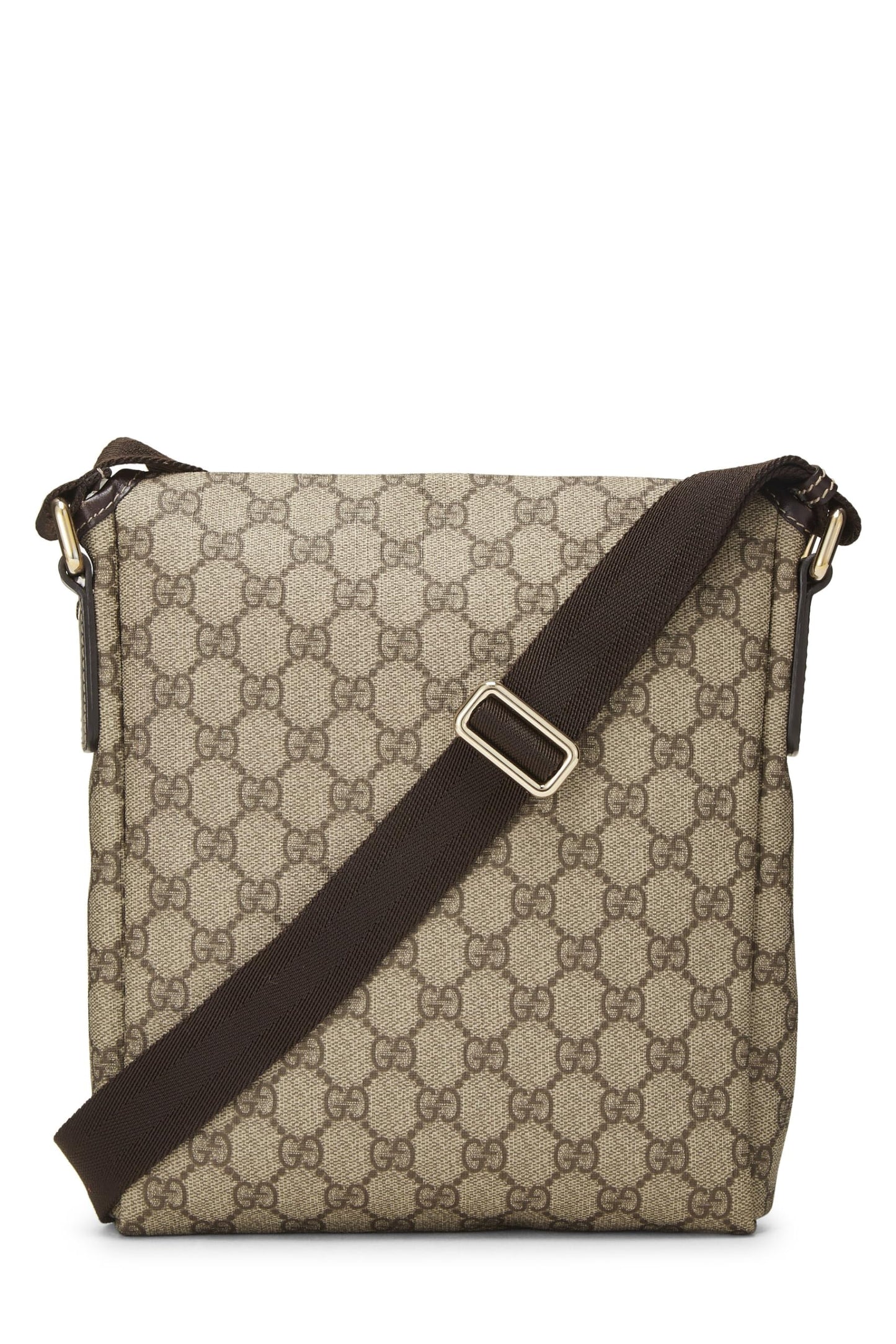 Gucci, Original GG Supreme Canvas Flat Messenger Small, Brown