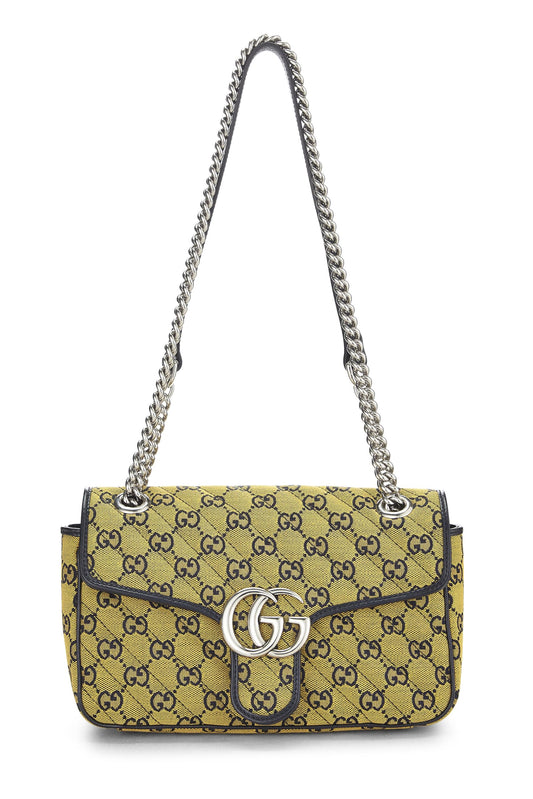 Gucci, Yellow GG Canvas Marmont Shoulder Bag Small, Yellow