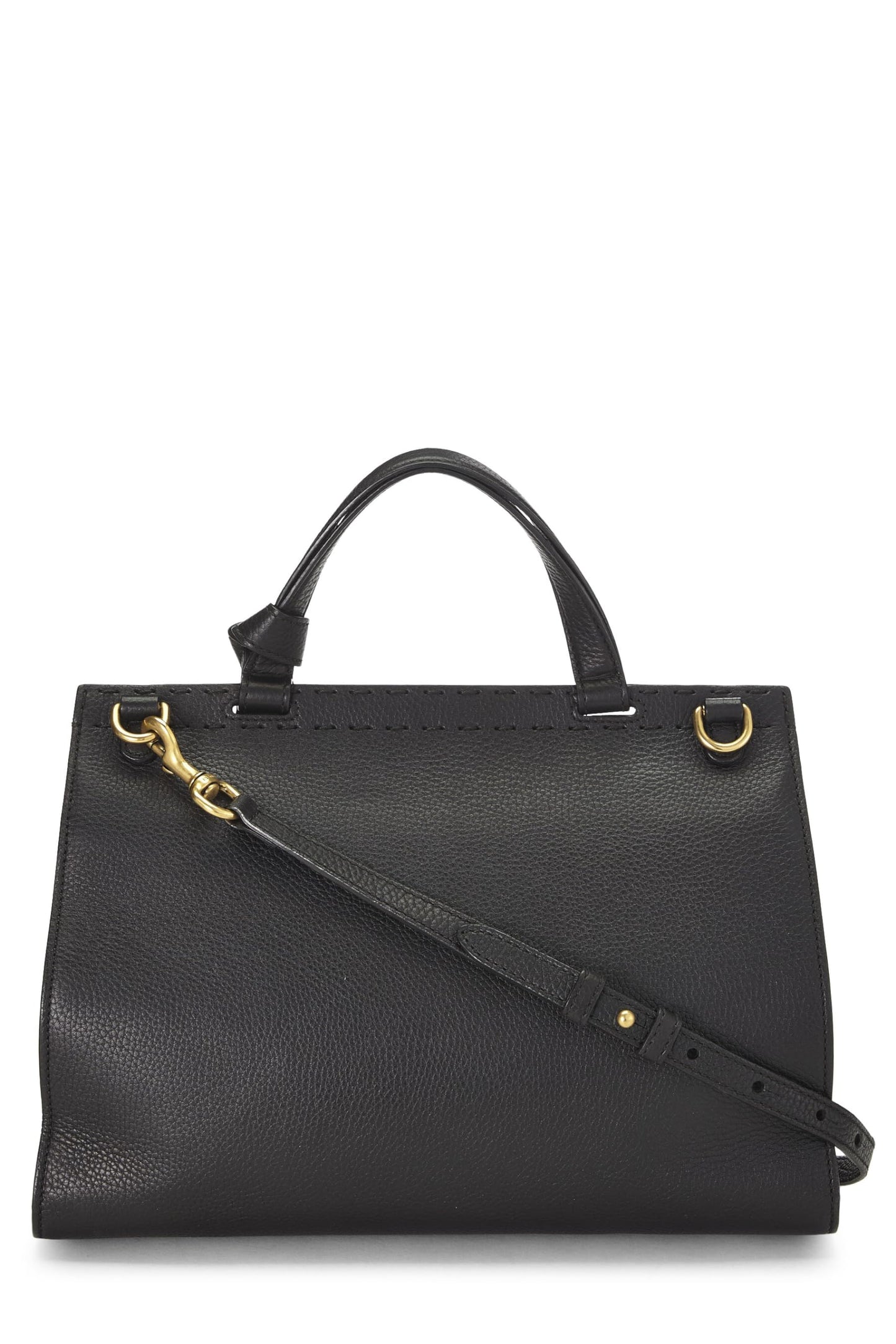 Gucci, Black Leather GG Marmont Top Handle Flap Bag Small, Black
