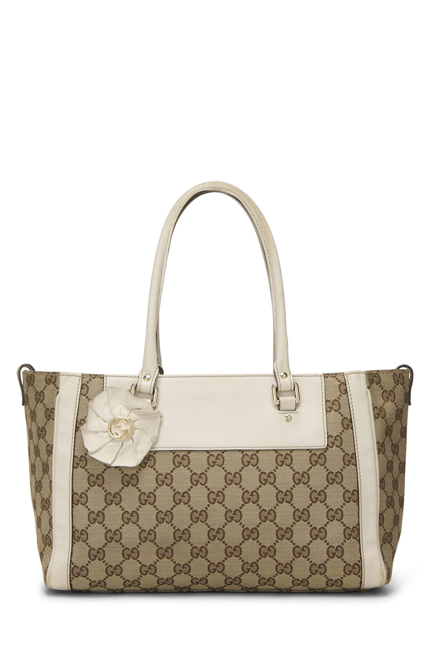 Gucci, White Original GG Canvas Handbag, White