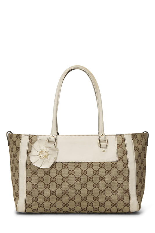 Gucci, White Original GG Canvas Handbag, White