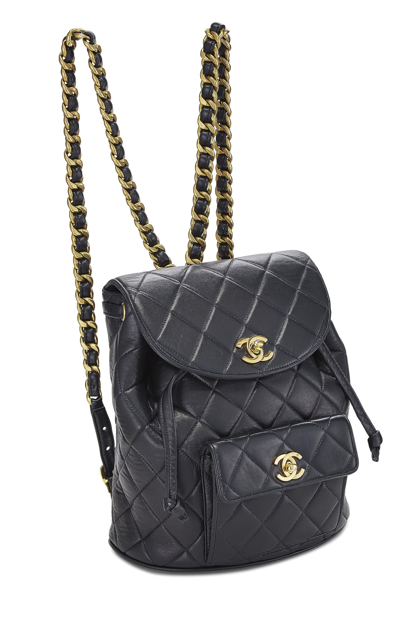 Chanel,  Black Quilted Lambskin 'CC' Classic Backpack Small, Black