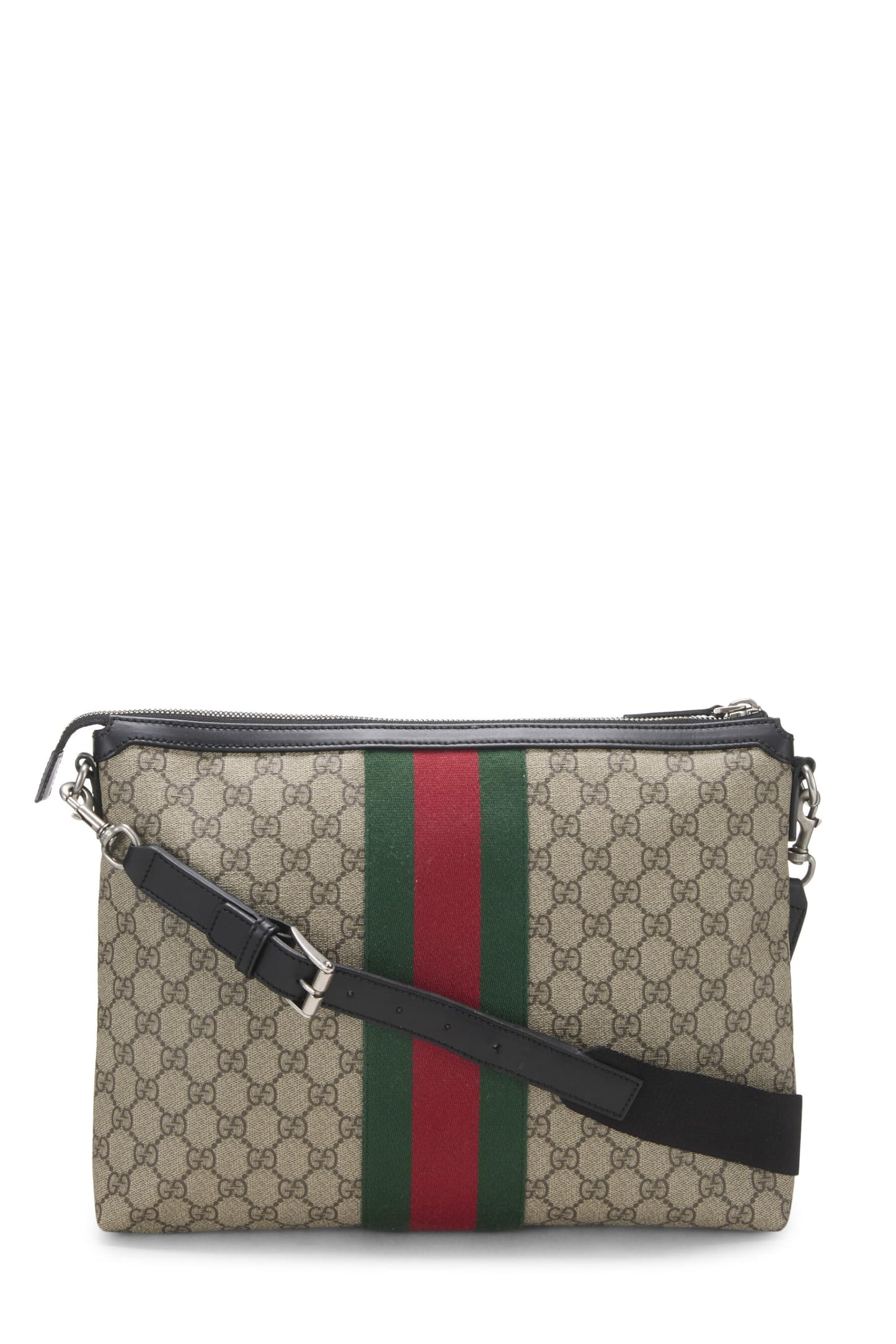 Gucci, Black GG Supreme Canvas Web Messenger, Black