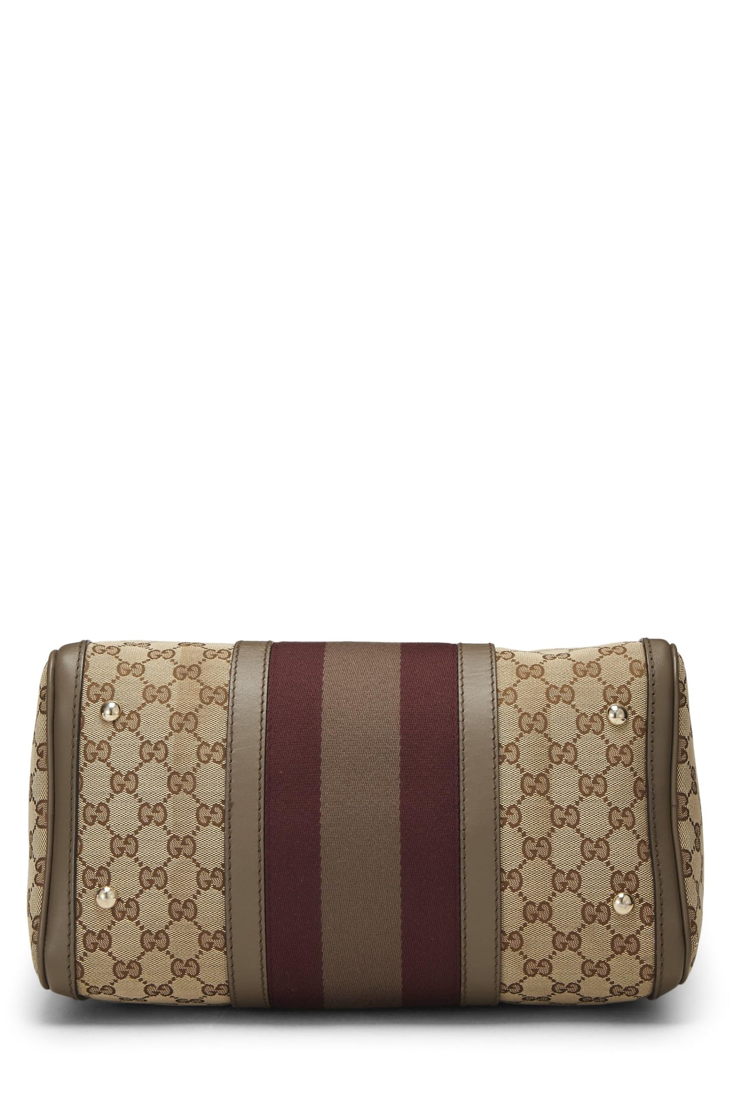 Gucci, Brown Original GG Canvas Vintage Web Boston Medium, Brown