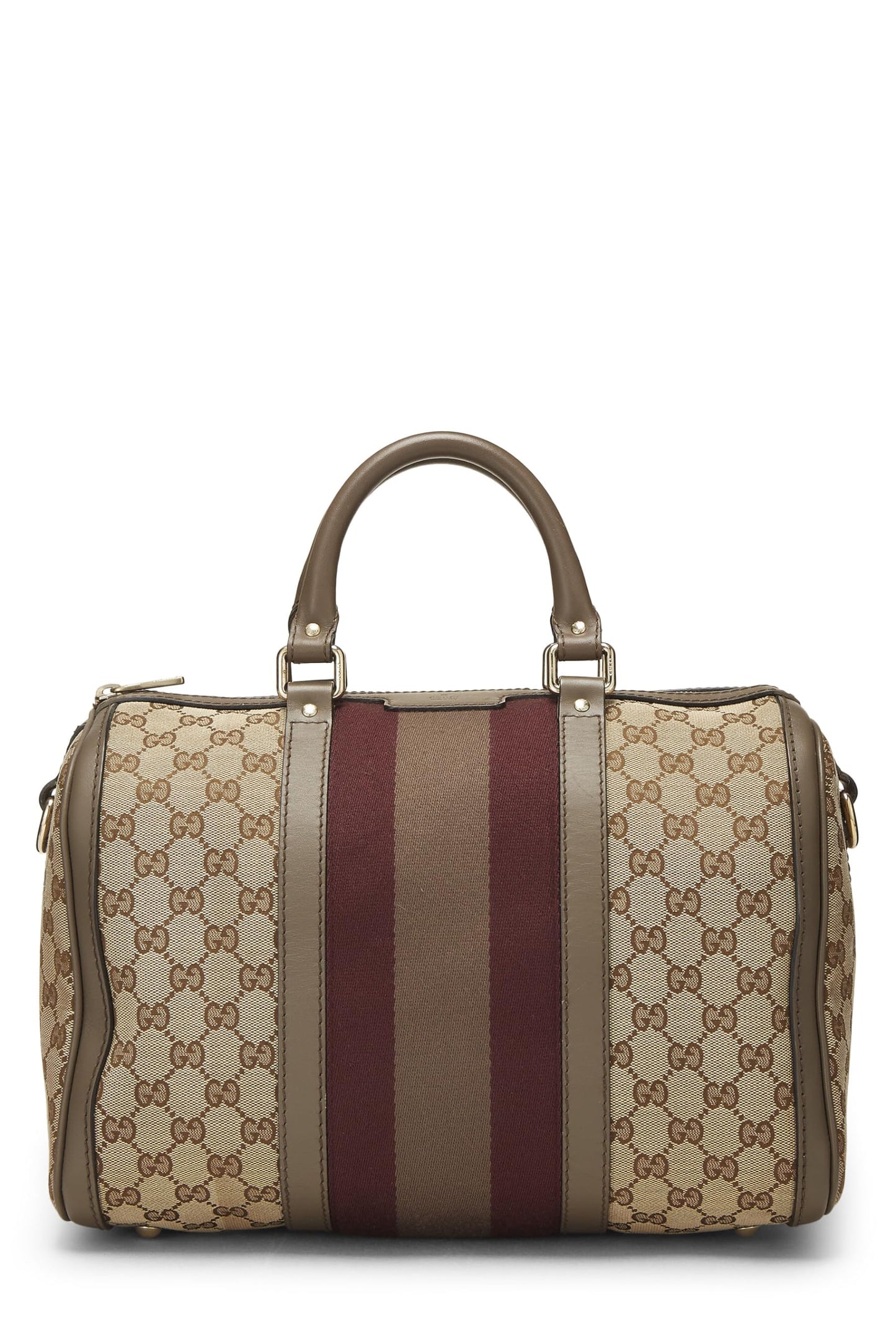 Gucci, Brown Original GG Canvas Vintage Web Boston Medium, Brown