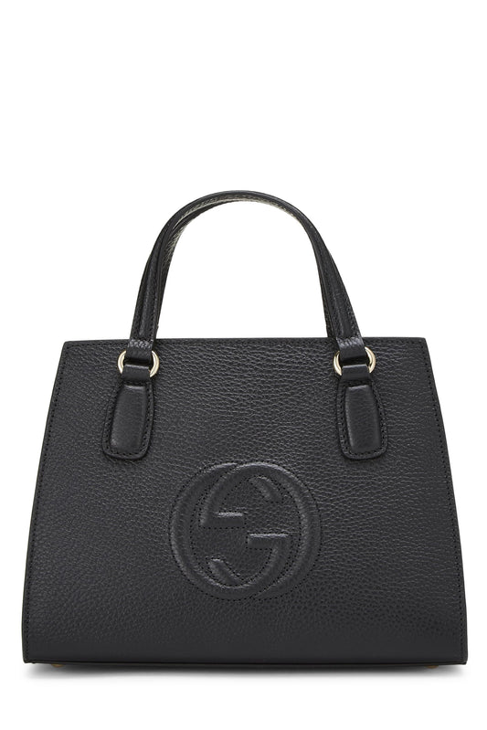 Gucci, Black Grained Leather Soho Handbag, Black