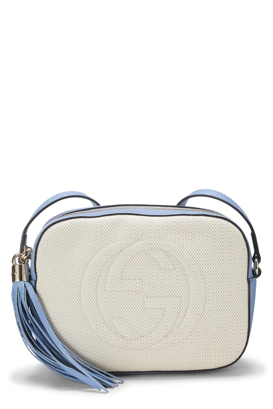 Gucci, White Canvas & Leather Soho Disco, White
