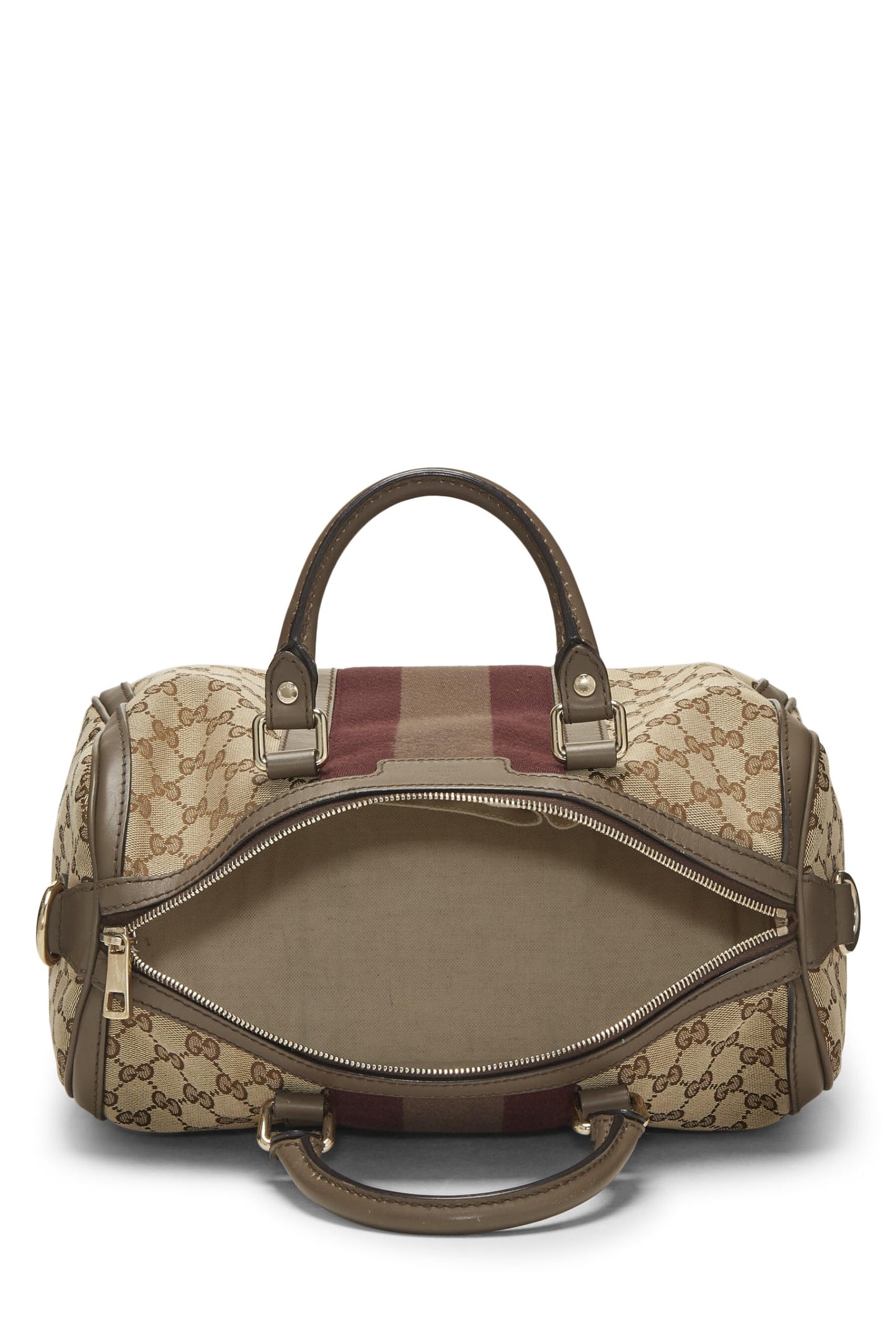 Gucci, Brown Original GG Canvas Vintage Web Boston Medium, Brown