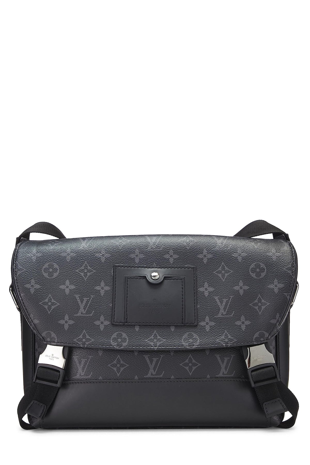 Louis Vuitton,  Black Monogram Eclipse Voyager Messenger PM, Black